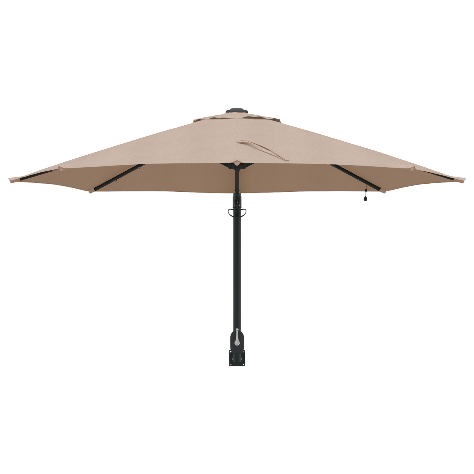 Veggmontert Hageparasol Med Led-Lamper Taupe 248 Cm