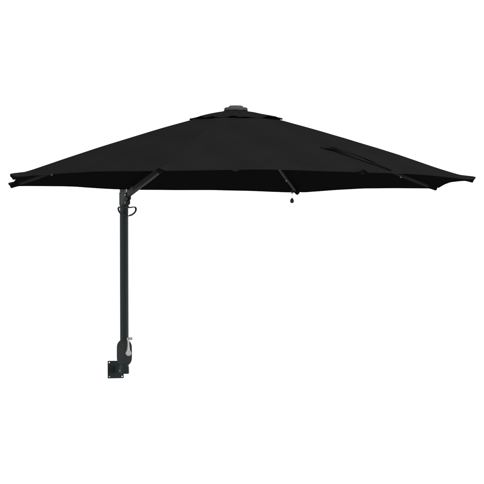 Veggmontert Hageparasol Med Led Lys Svart 248 Cm