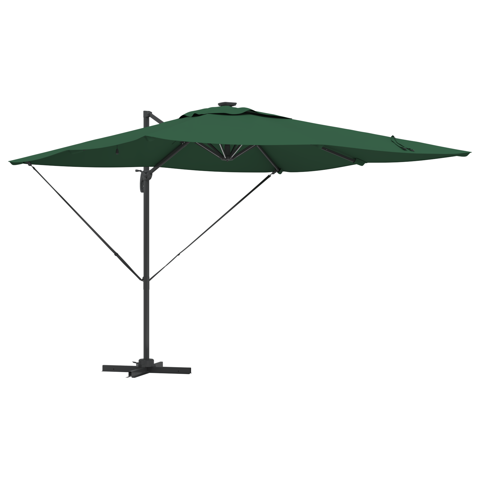 Cantilever Roma Parasoll Med Led-Grønn 286X285X270 Cm Aluminium