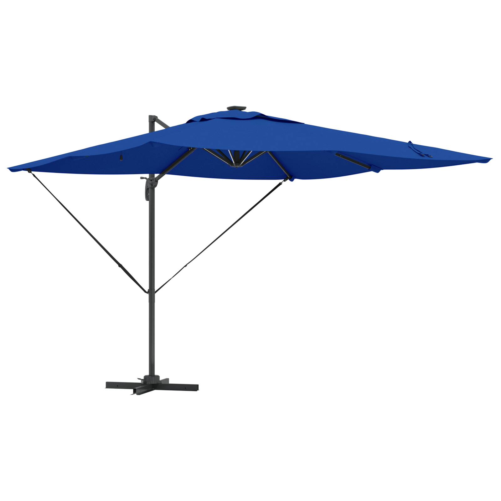 Cantilever Roma Parasol Med Led-Er Azure Blå 286X285X270 Cm Aluminium