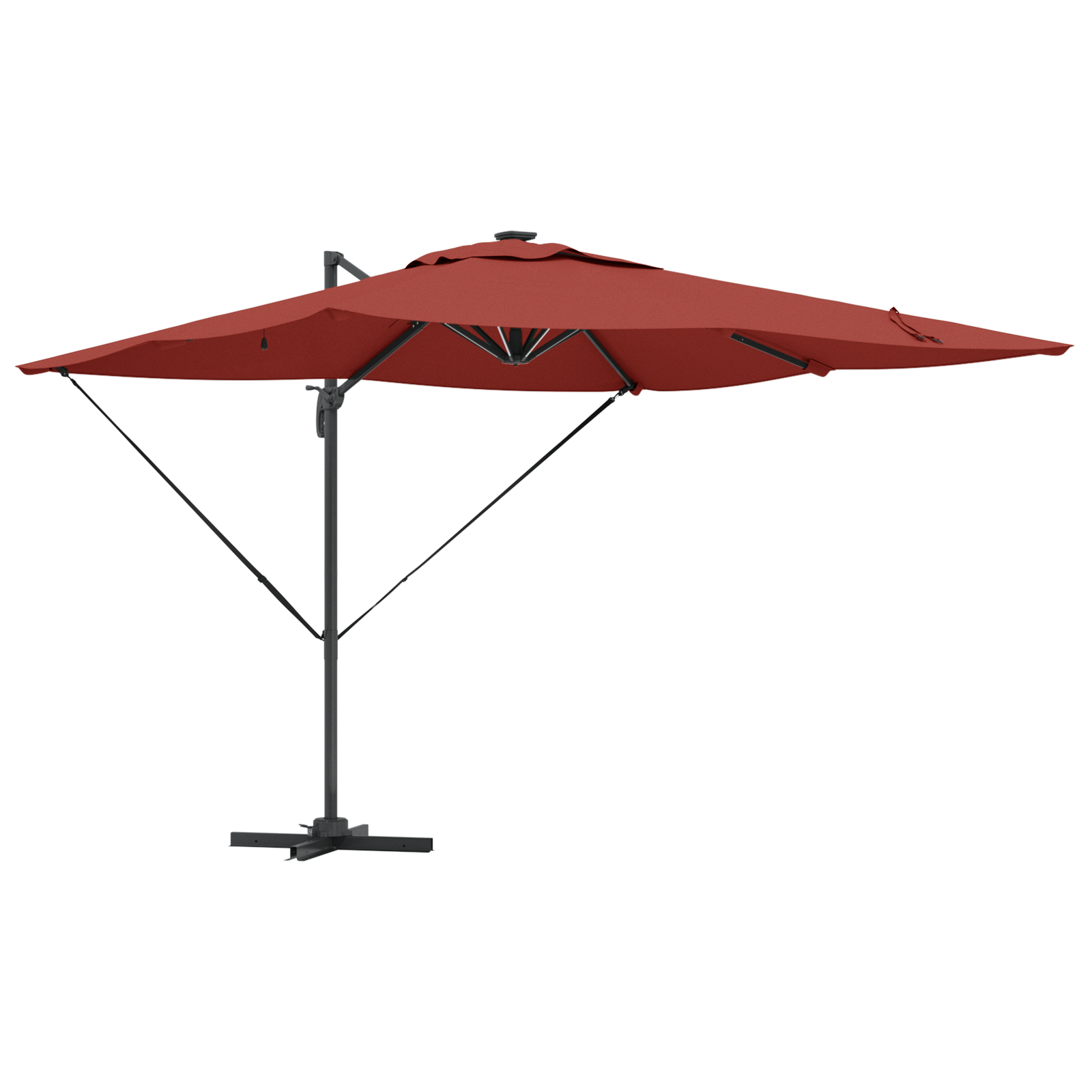 Cantilever Roma Parasol Med Led-Lys Terracotta 286X285X270 Cm Aluminium