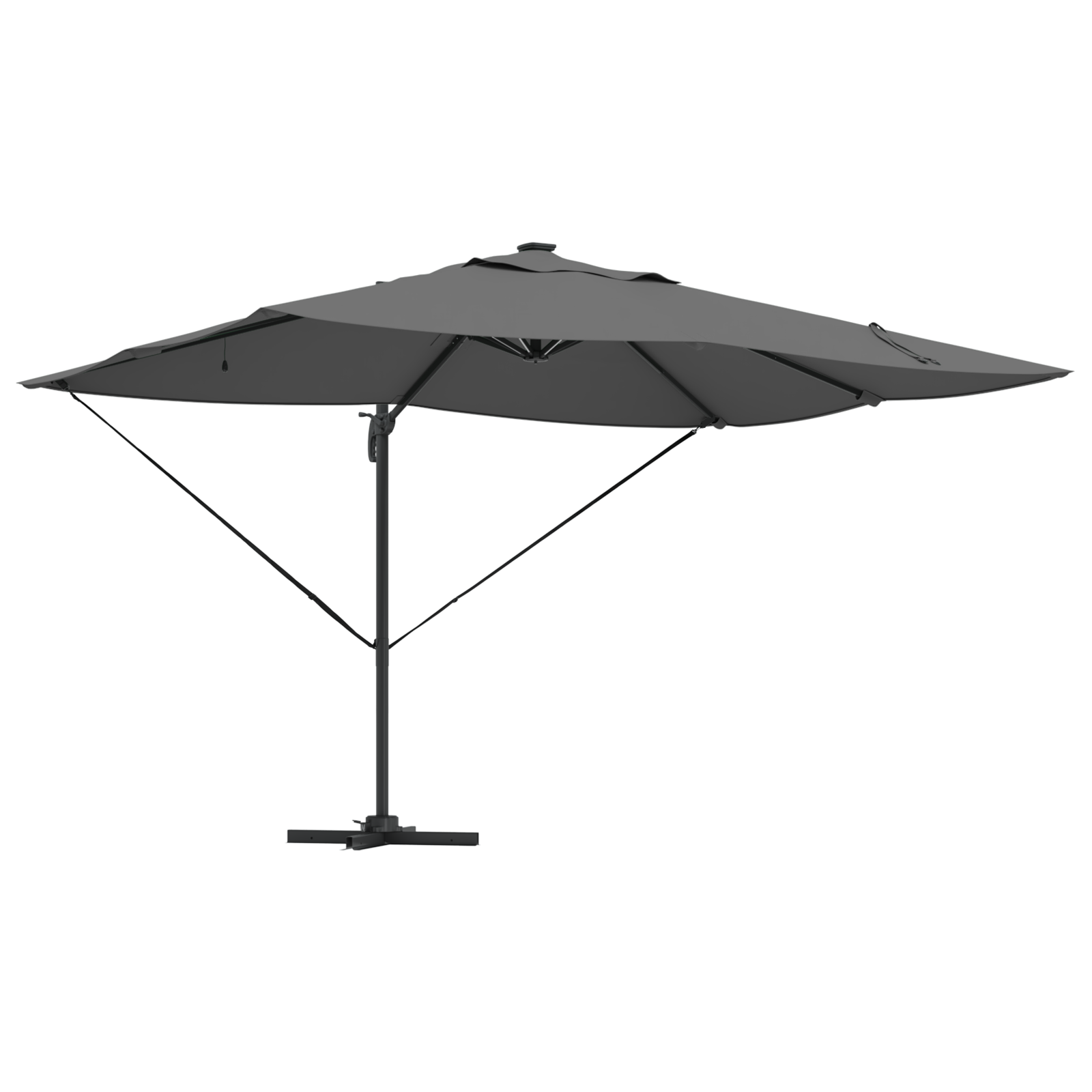 Cantilever Roma Parasoll Med Led-Antrasitt 352X251X265 Cm Aluminium