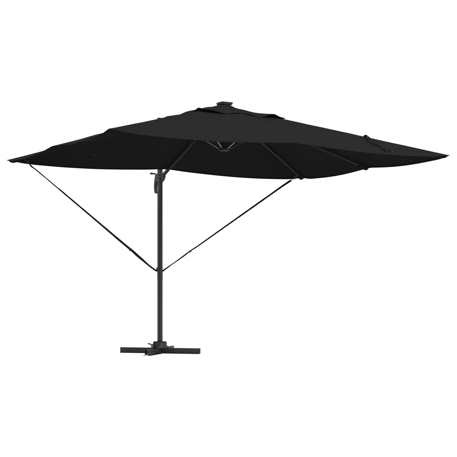Cantilever Roma-Parasoll Med Led Lys Svart 352X251X265 Cm Aluminium