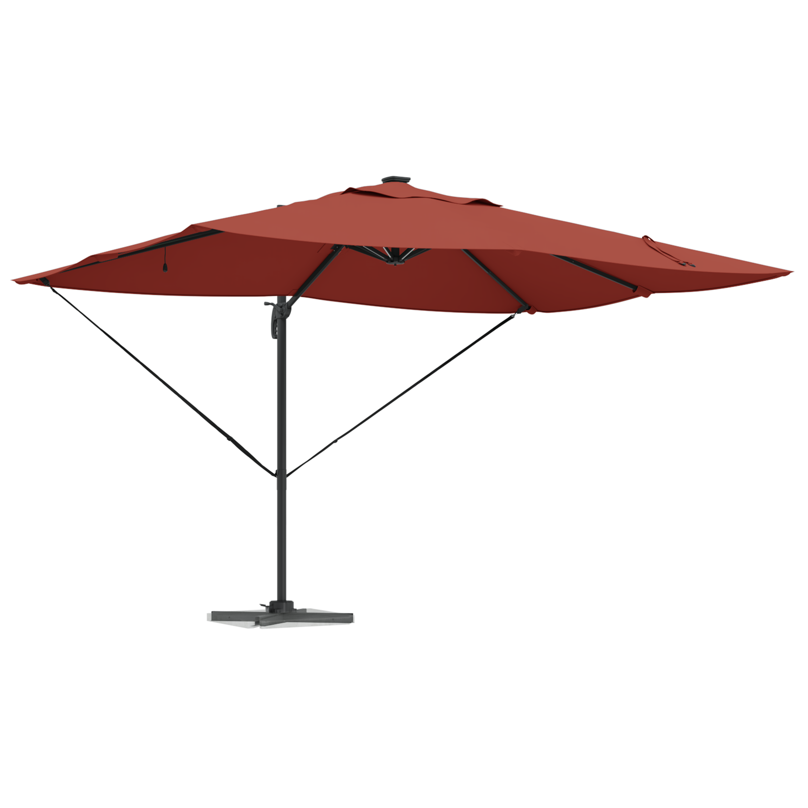 Kantilever Roma Parasol Med Led-Er Terrakotta 352X251X265 Cm Aluminium