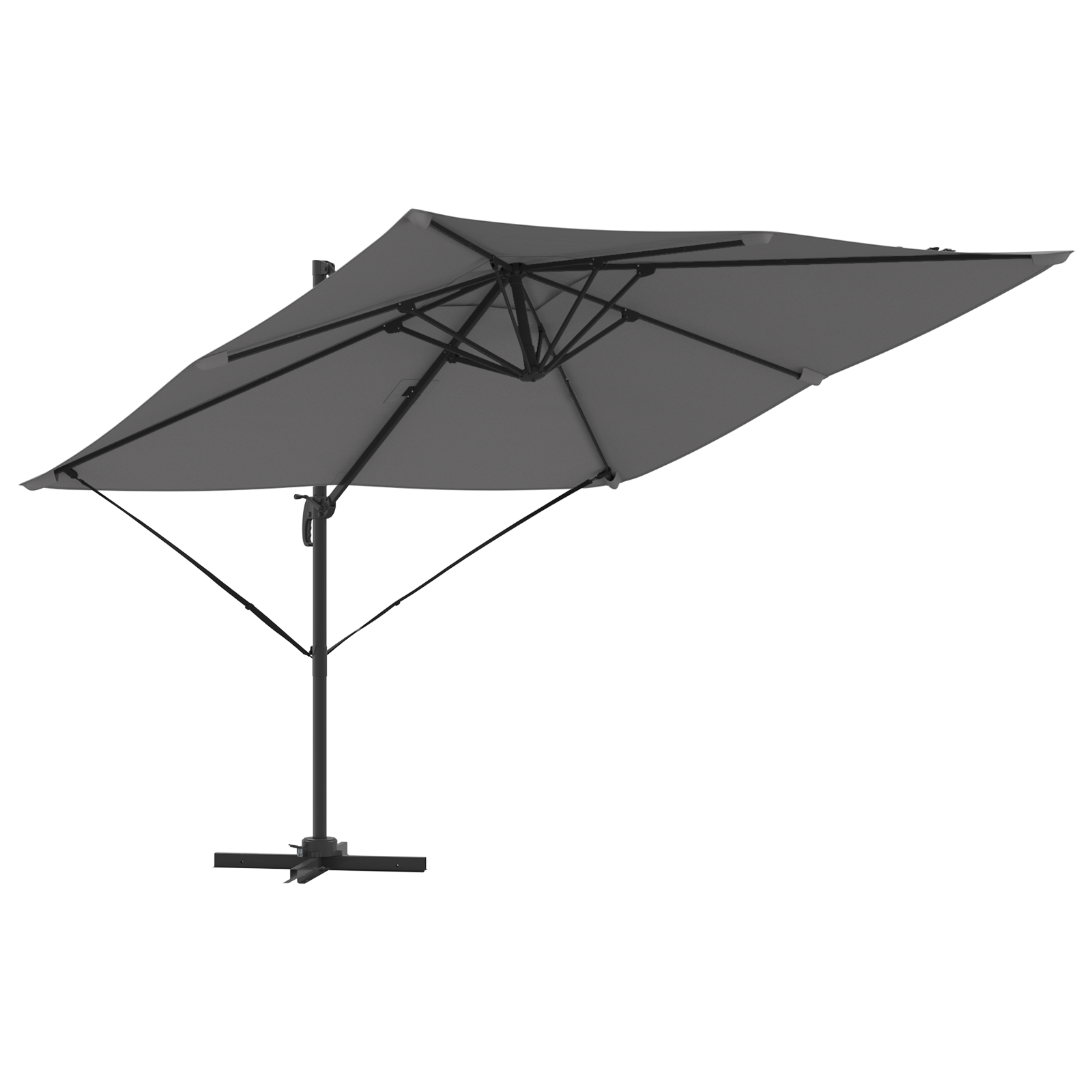 Cantilever Roma Parasol Antrasitt 286X285X265 Cm Aluminium