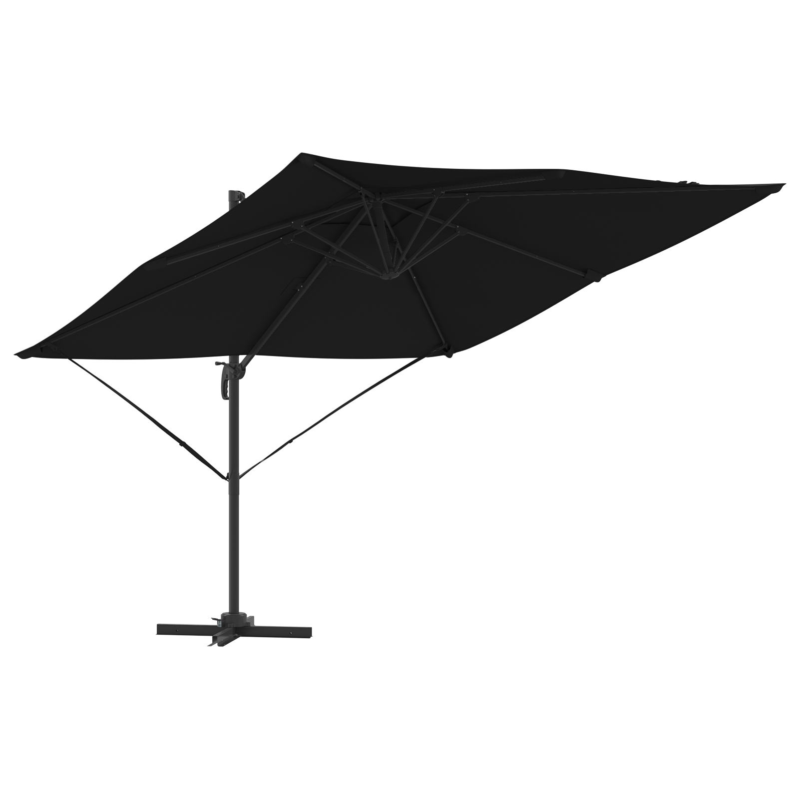 Cantilever Roma Parasoll Svart 286X285X265 Cm Aluminium