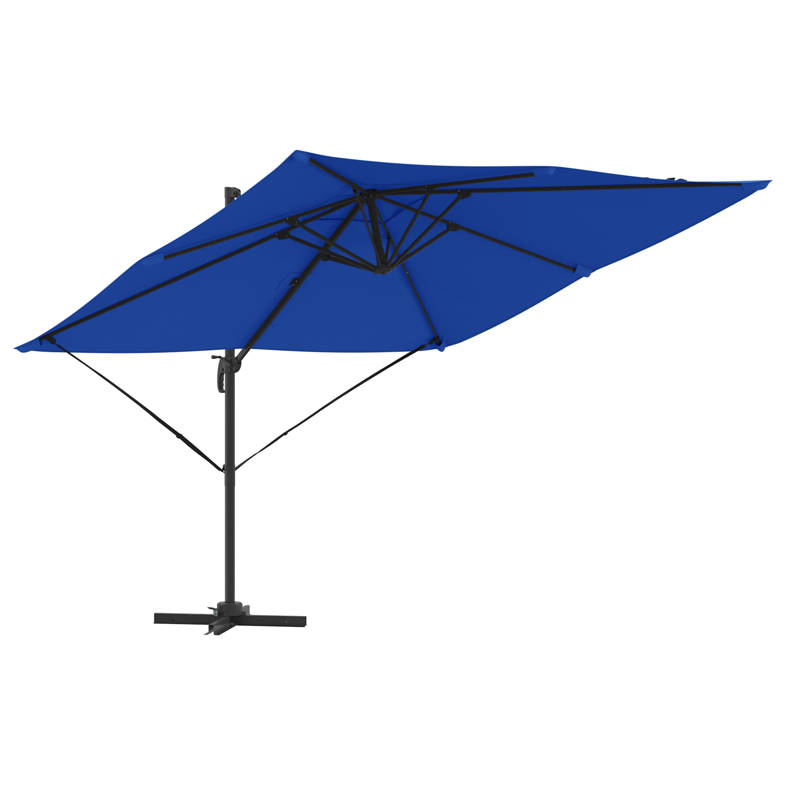 Terrasseparasol Azurblå Aluminium, Polyester 3M