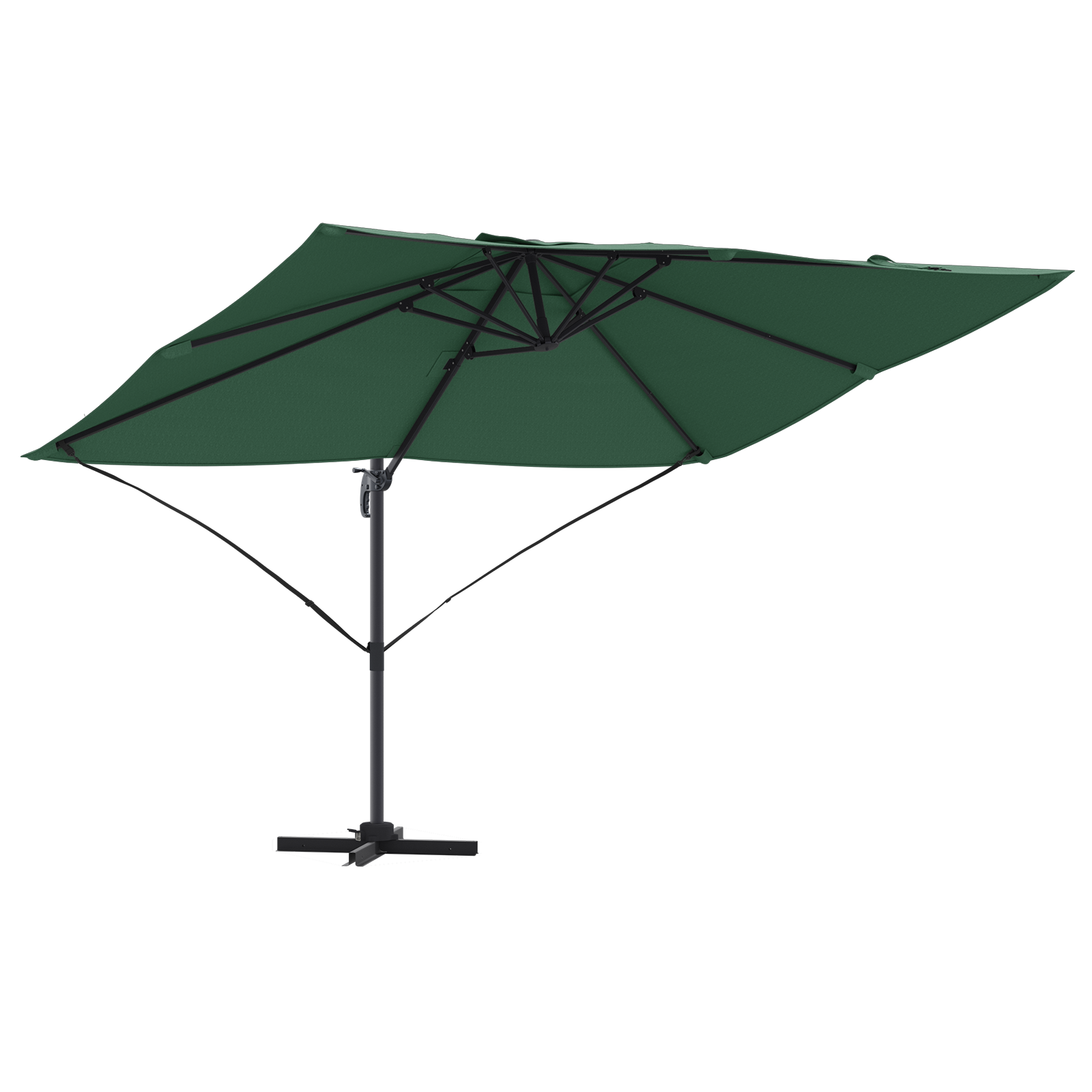 Grønn Cantilever Parasoll Grønn Polyester Og Metallramme Stor