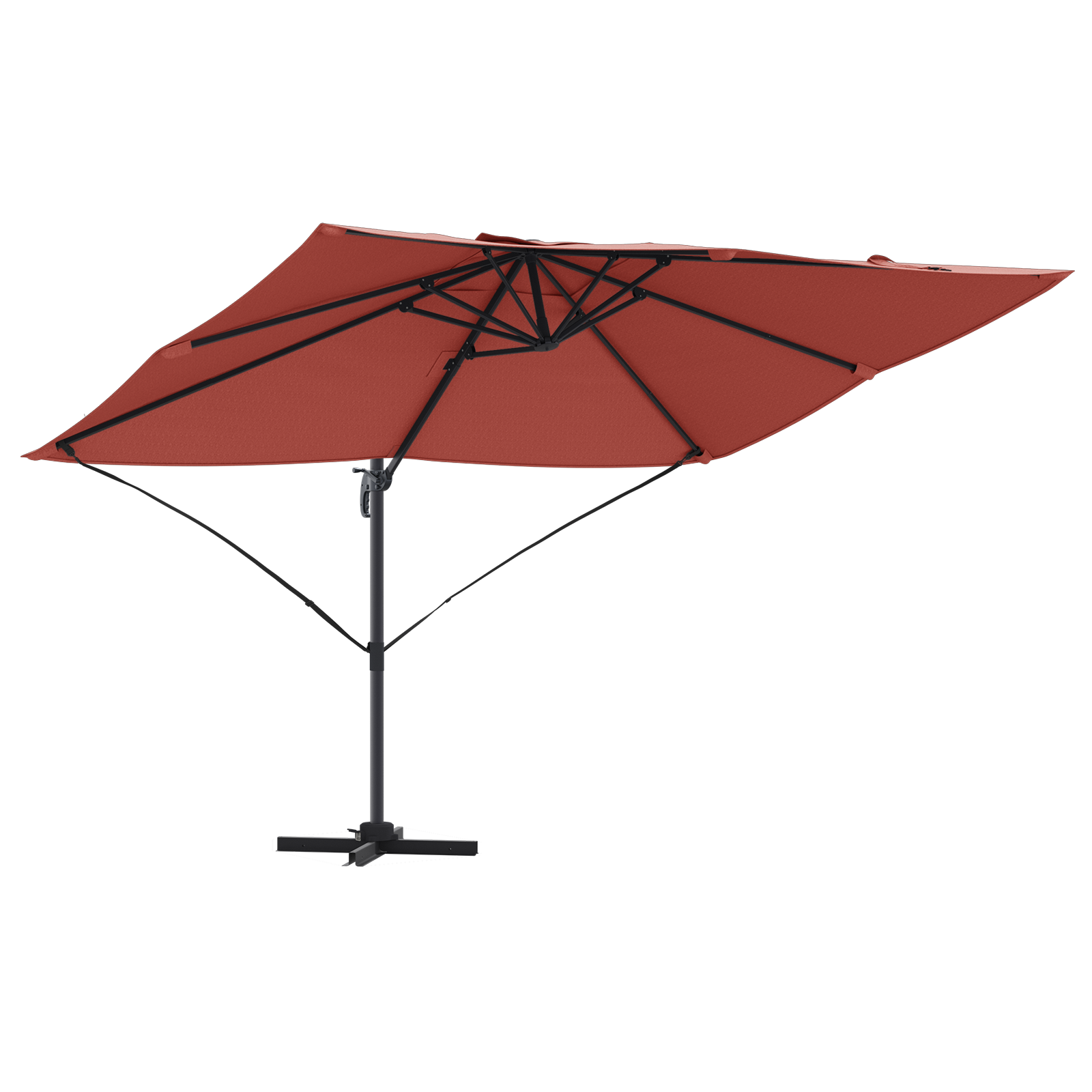 Cantilever Parasoll Terracotta Polyester, Stål Stor