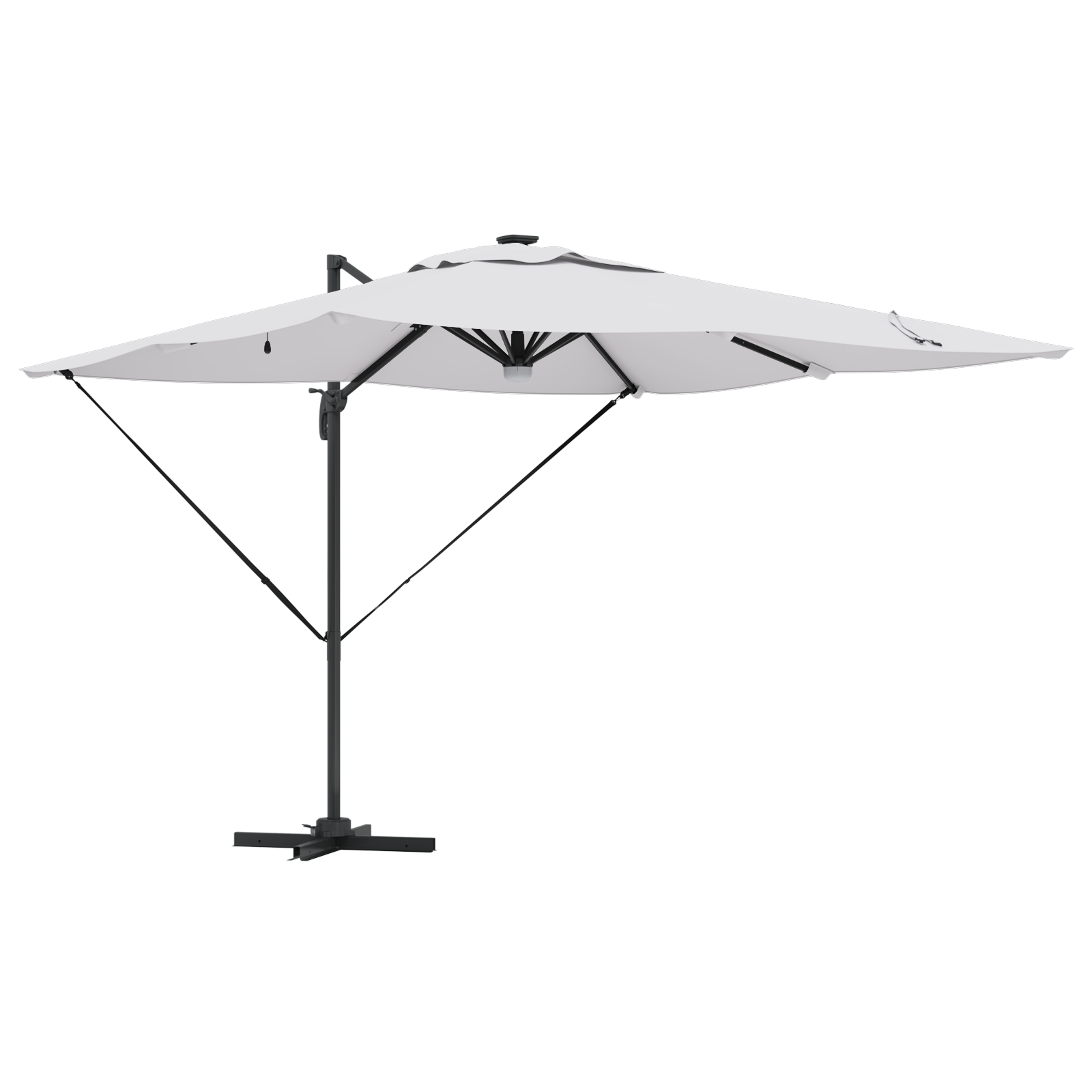 Cantilever Roma Parasol Med Led Sand 286X285X270 Cm Aluminium