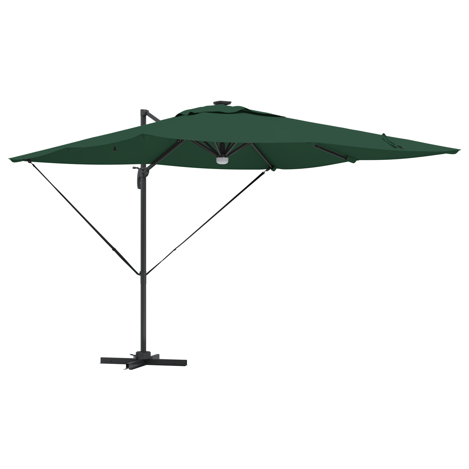 Cantilever Roma Parasol Med Led Grønn 286X285X270 Cm Aluminium