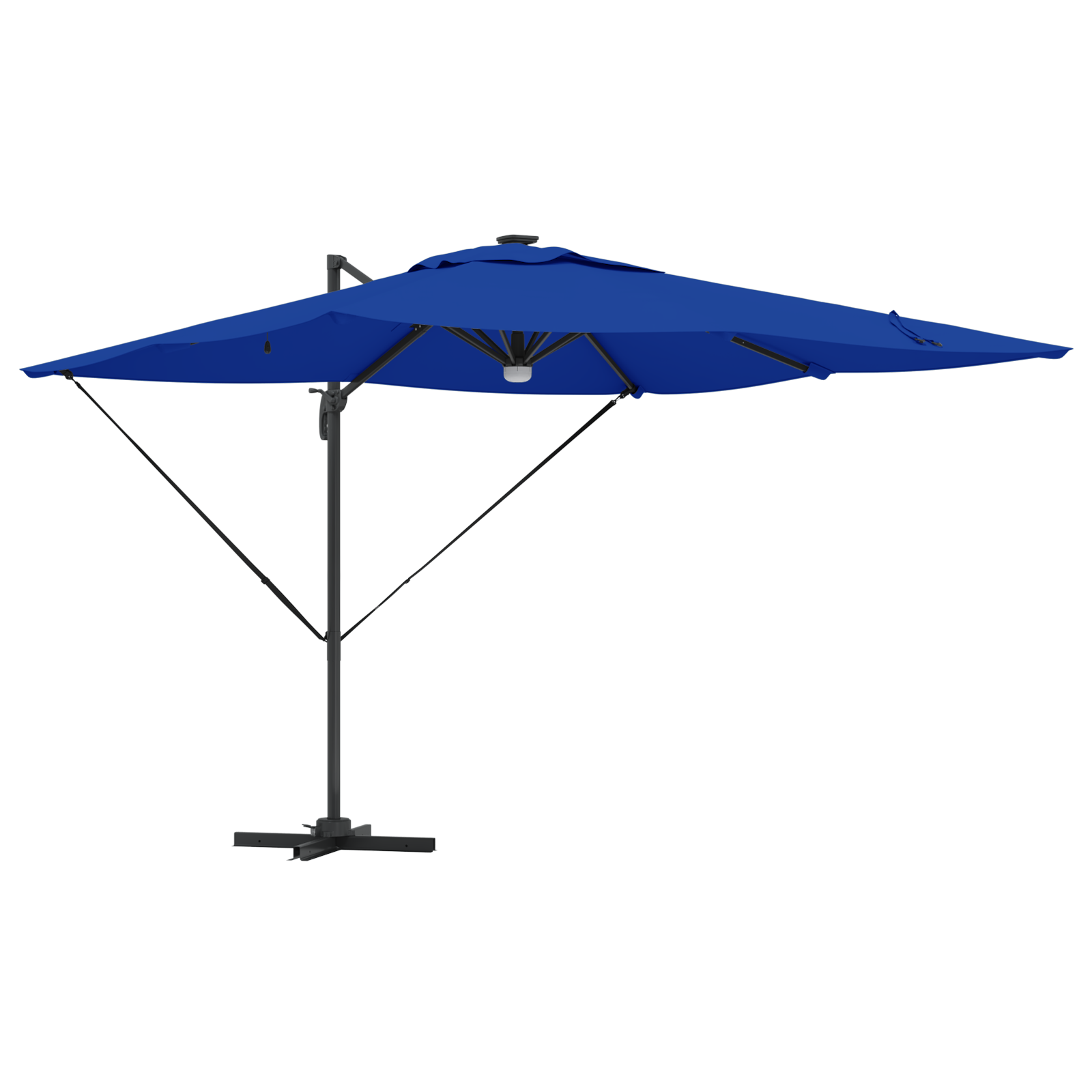 Cantilever Roma Parasol Med Led-Er Azurblå 286X285X270 Cm Aluminium