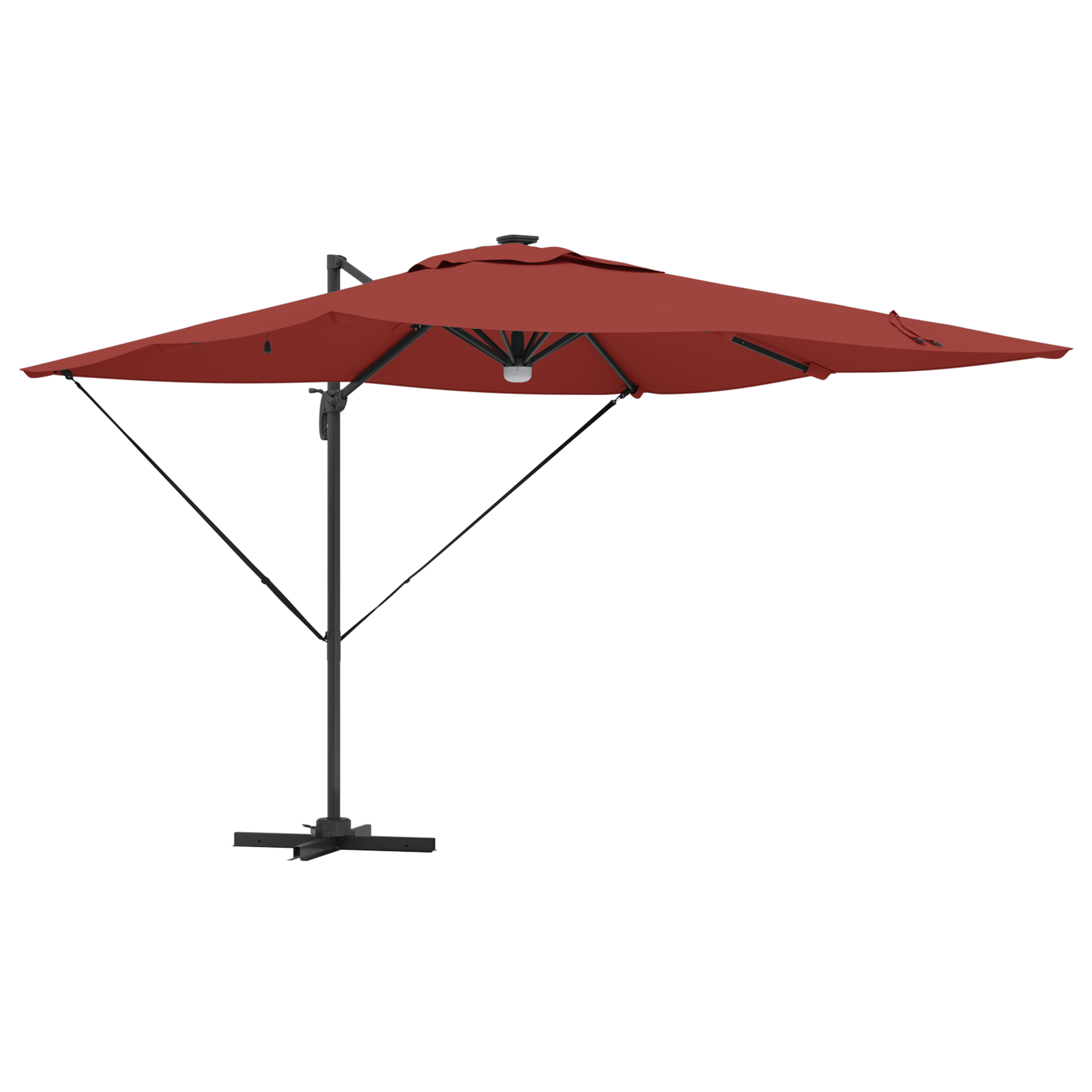 Cantilever Roma Parasol Med Led-Lamper Terrakotta 286X285X270 Cm Aluminium