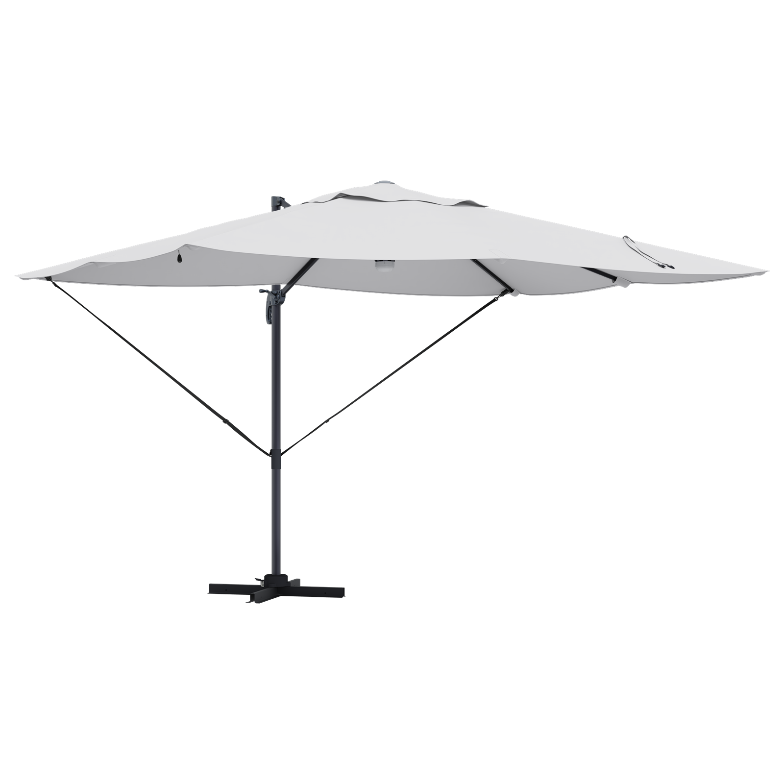 Kantilever-Parasoll Sand Polyester, Aluminium Stor Sammenleggbar