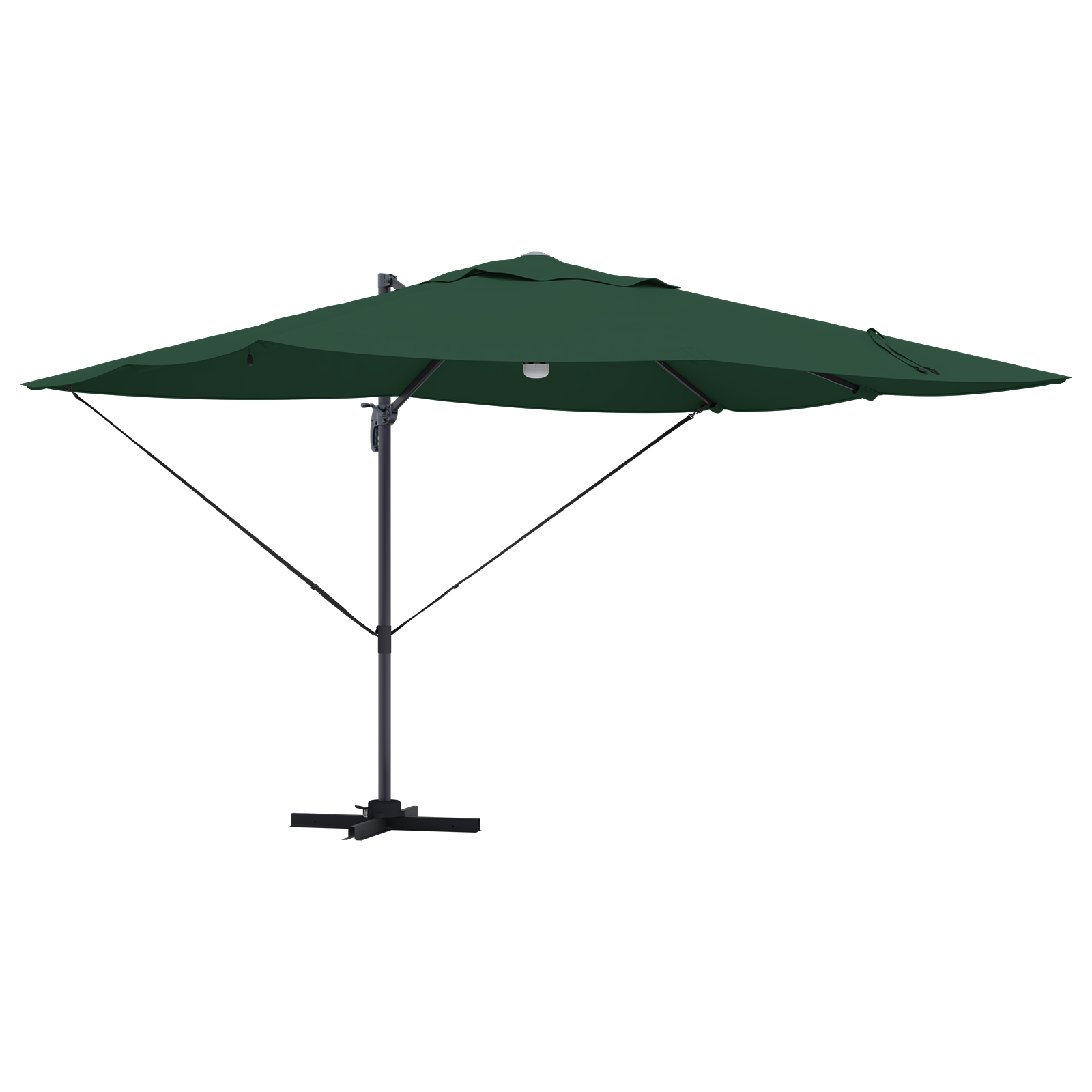 Grønn Cantilever Parasoll Grønn Polyester, Metall Stor