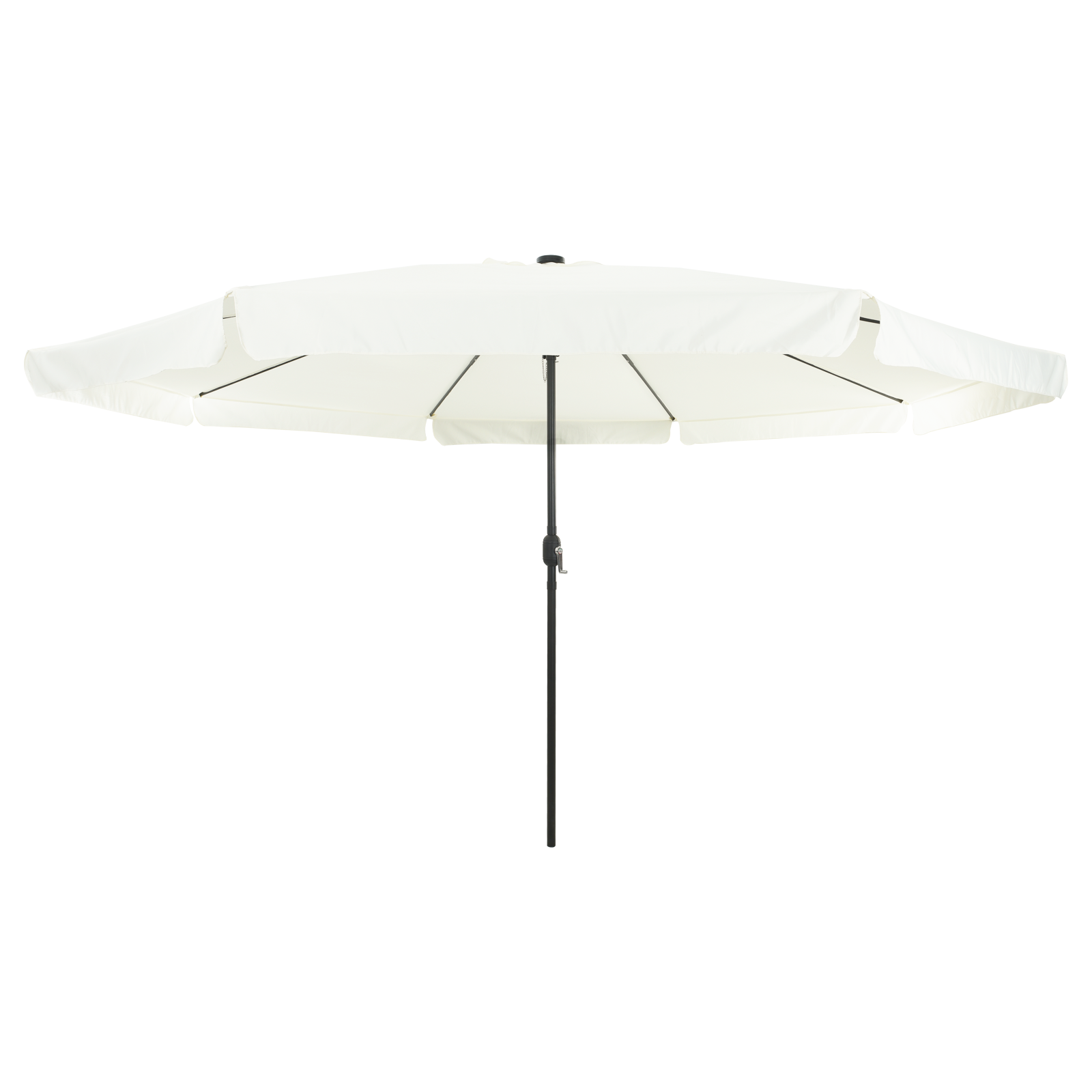 Hageparasoll Med Led-Lamper 395X245 Cm Sandhvit
