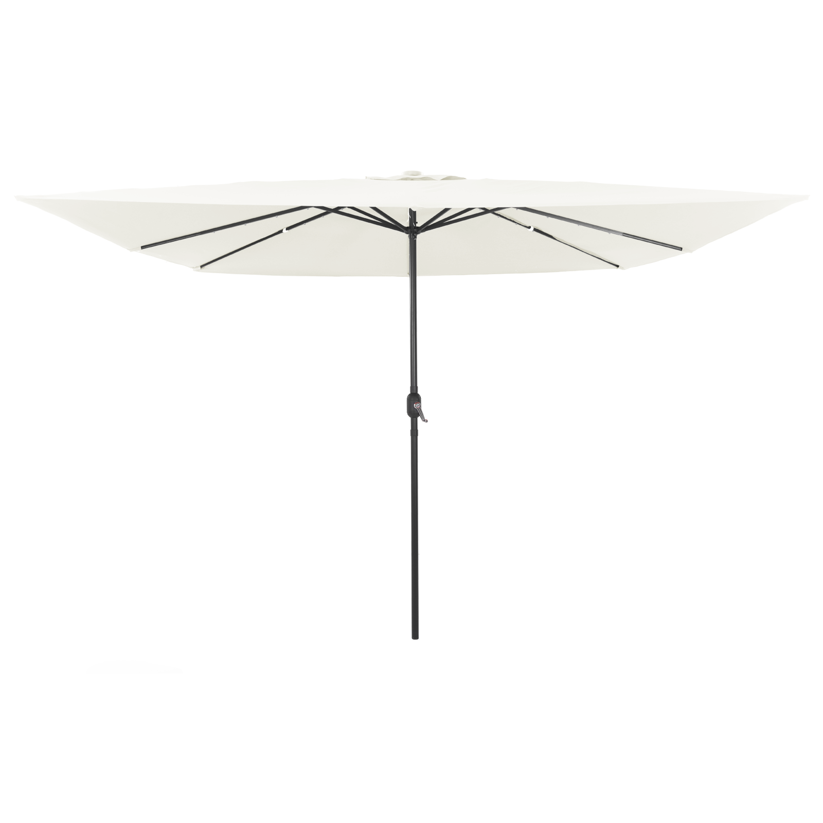 Firkantet Hageparasol Med Led-Lamper 295X245 Cm Sandhvit