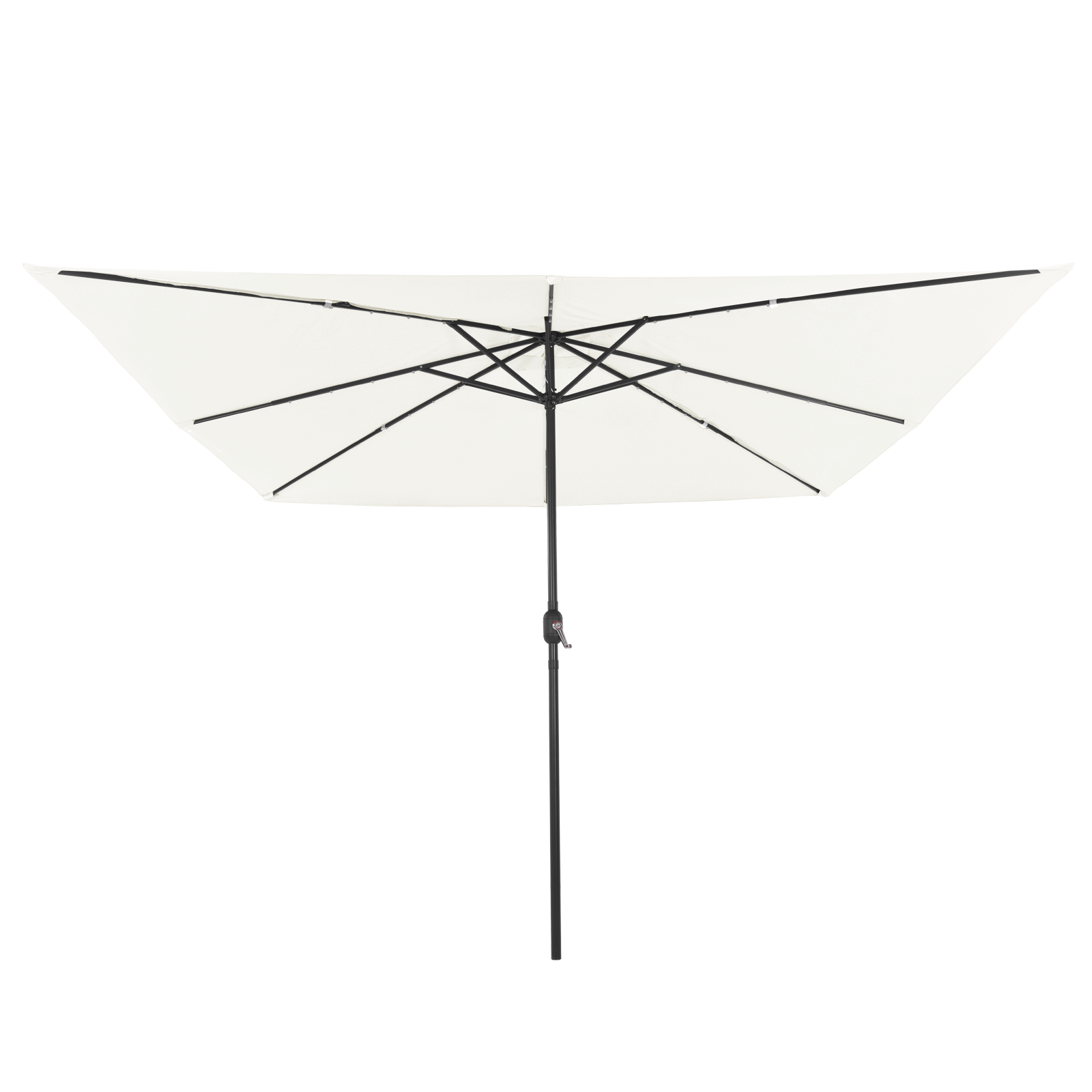 Firkantet Hageparasol Med Led-Lamper 295X245 Cm Sandhvit