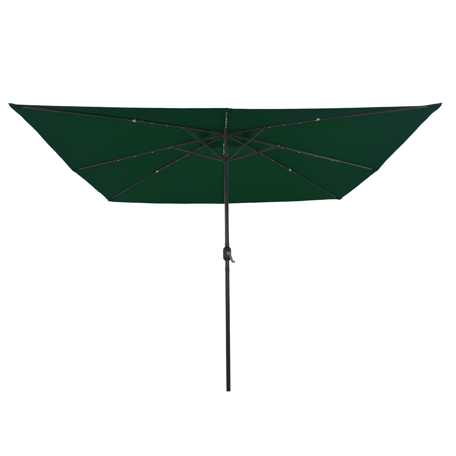 Firkantet Hageparasol Med Led Lys 295X245 Cm Grønn