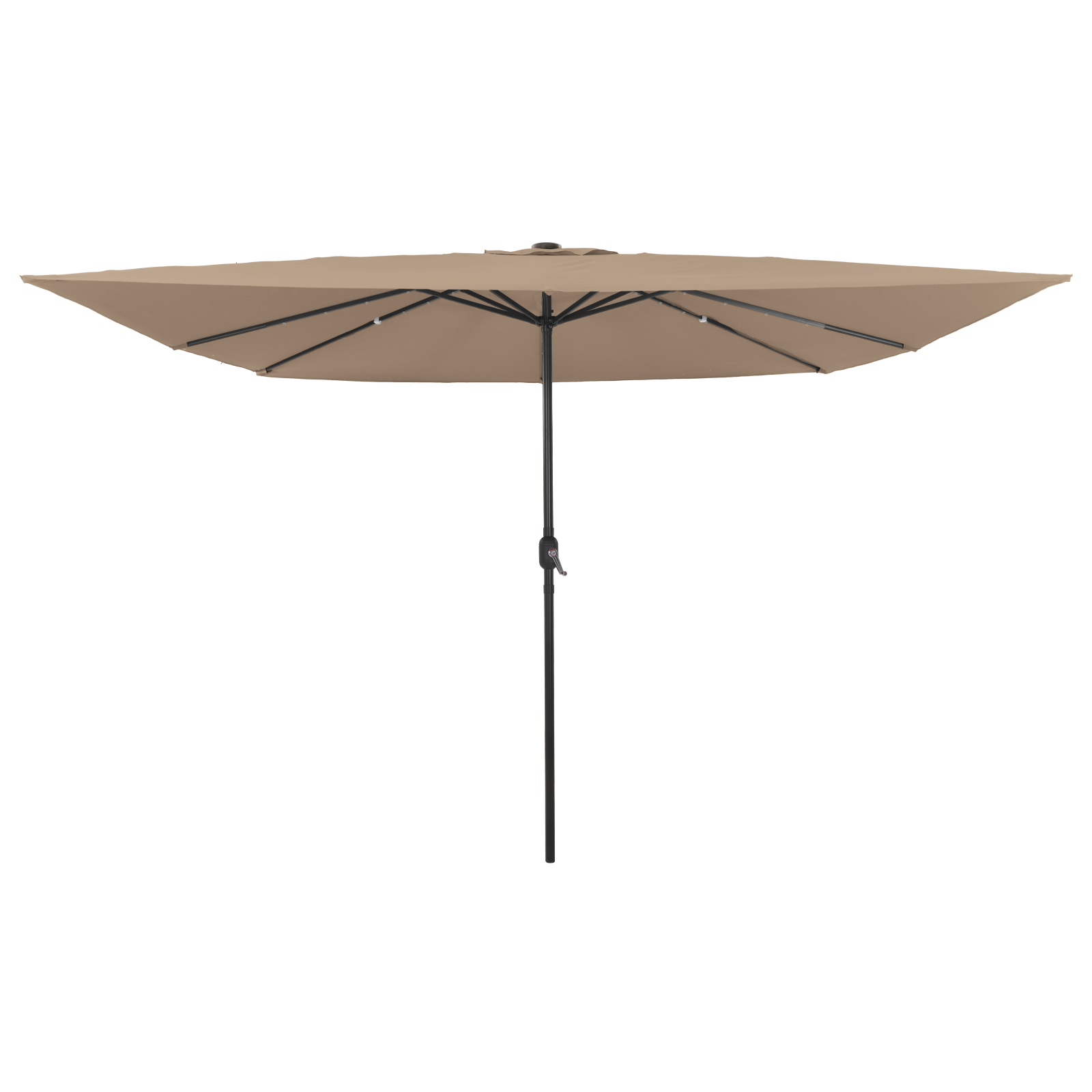 Kvadratisk Hageparasol Med Led Lys 295X245 Cm Taupe