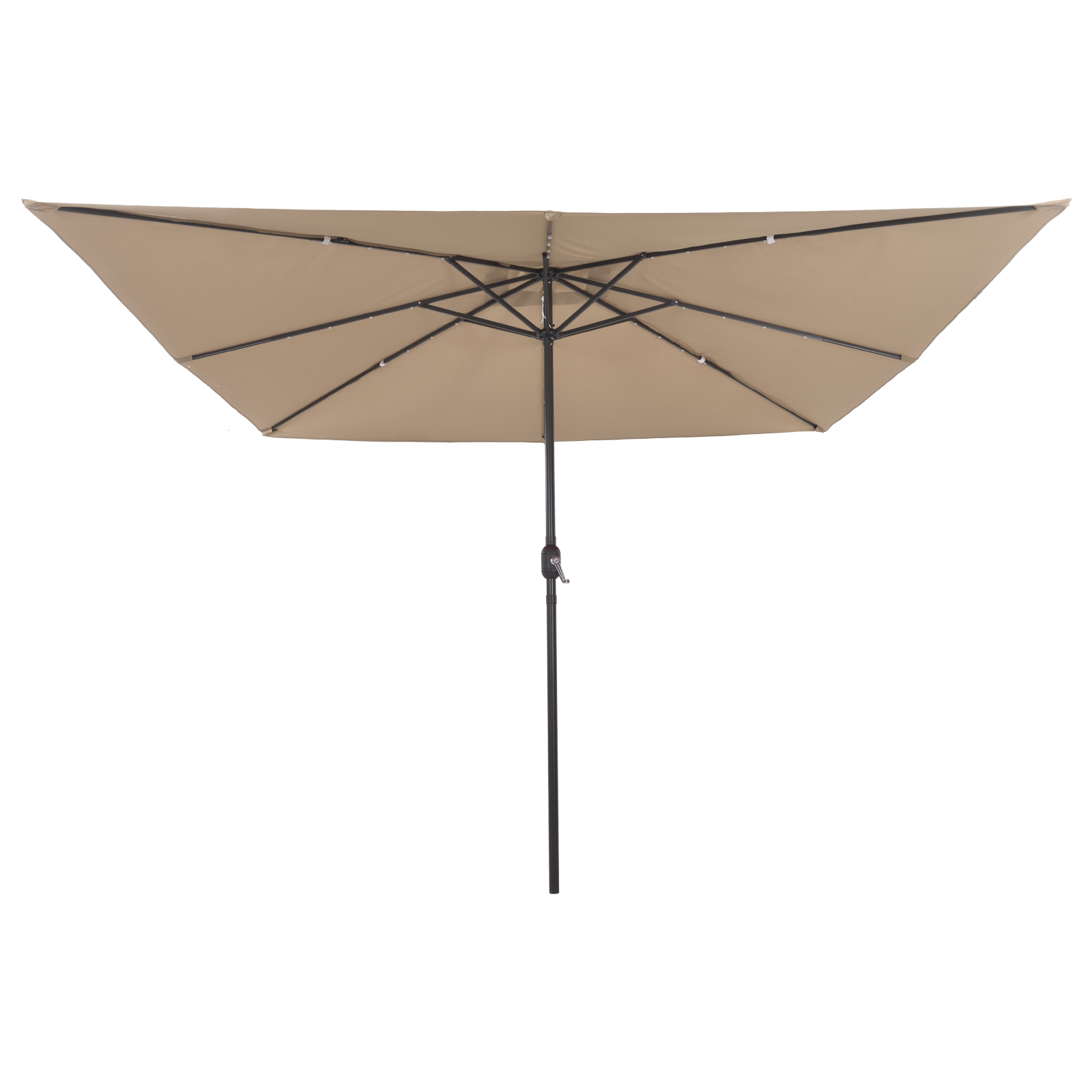 Kvadratisk Hageparasol Med Led Lys 295X245 Cm Taupe