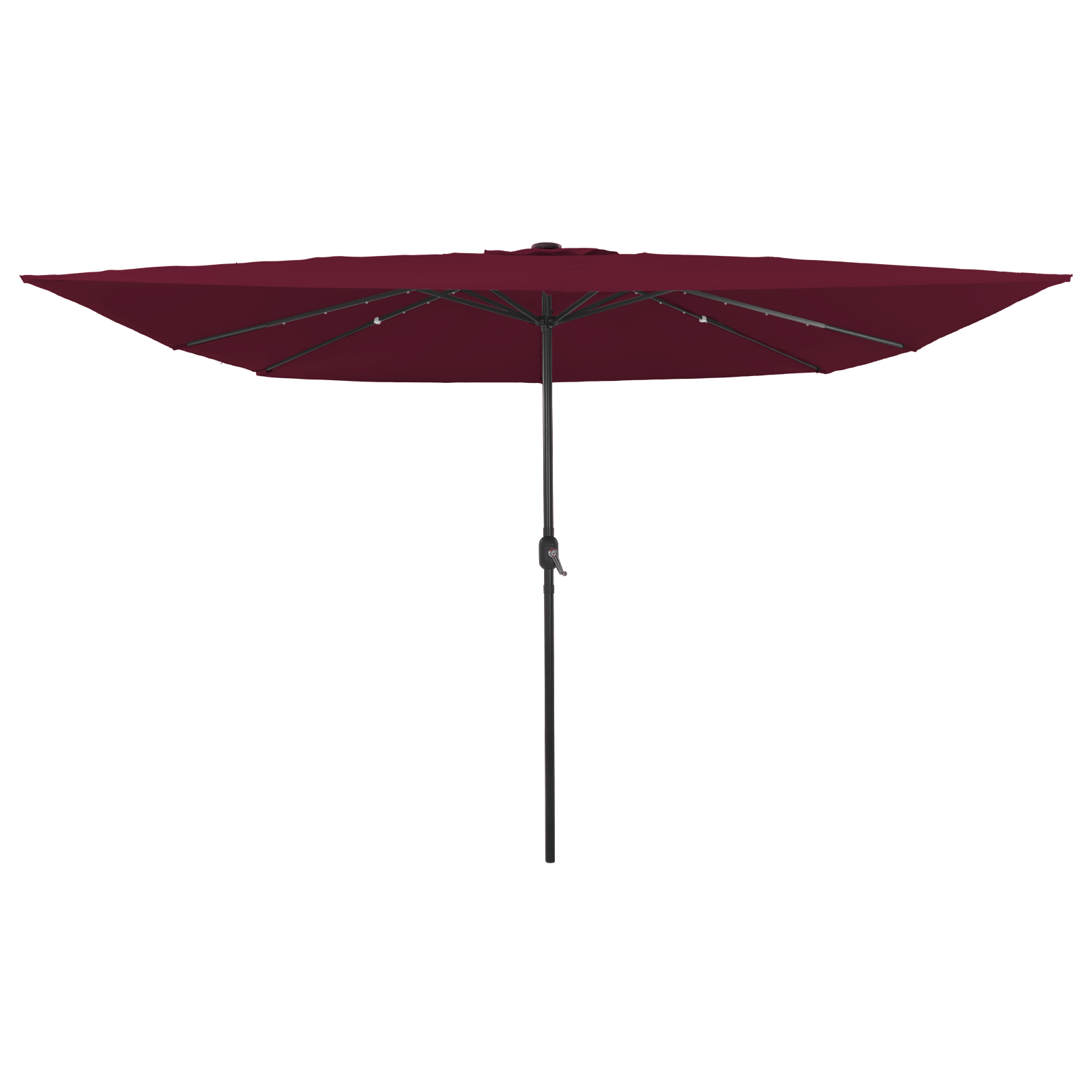 Firkanthageparasol Med Led-Lamper 295X245 Cm Burgunder