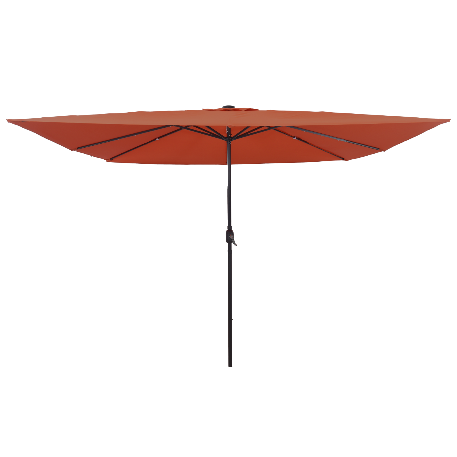 Firkantet Hageparasol Med Led-Lamper 295X245 Cm Terrakotta