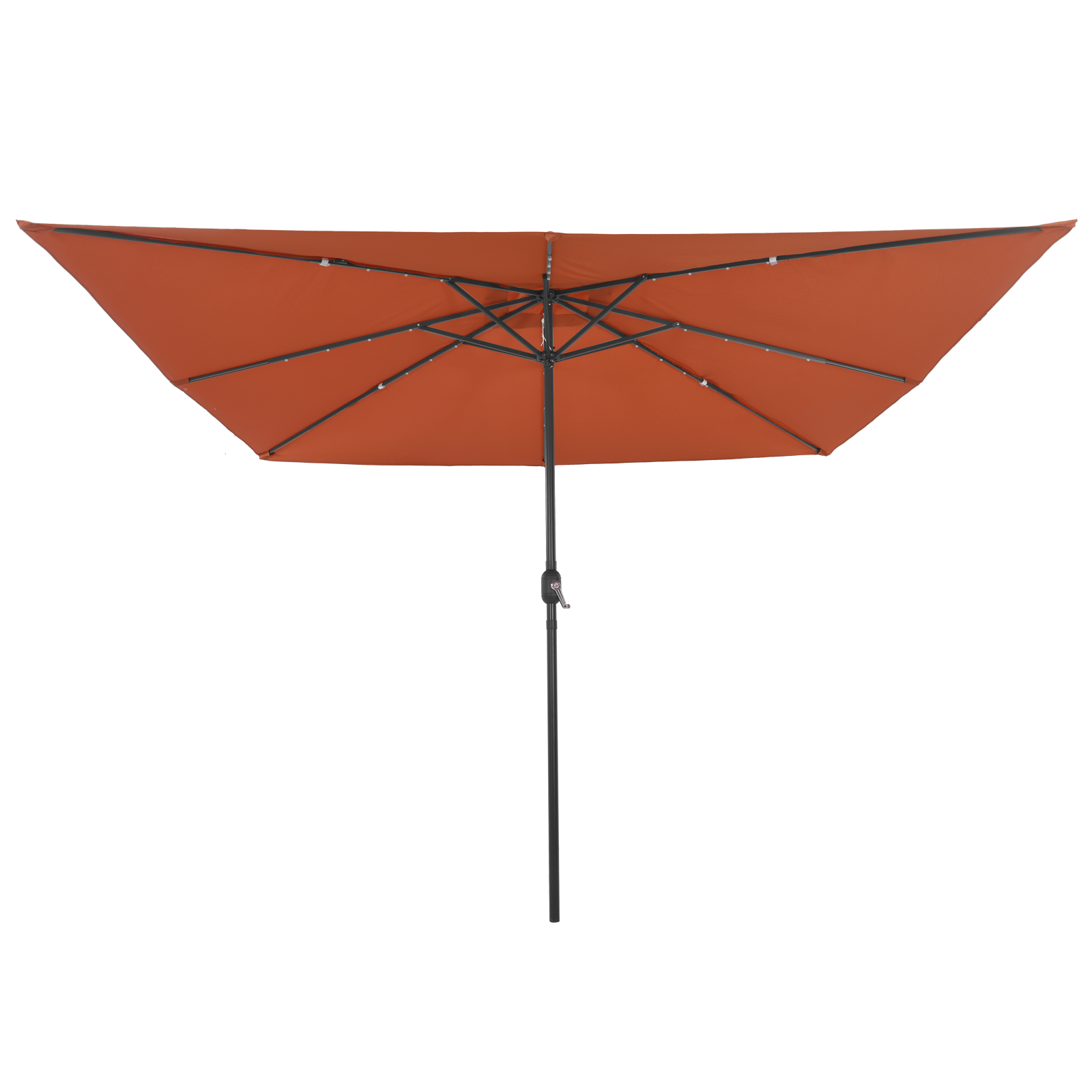 Firkantet Hageparasol Med Led-Lamper 295X245 Cm Terrakotta