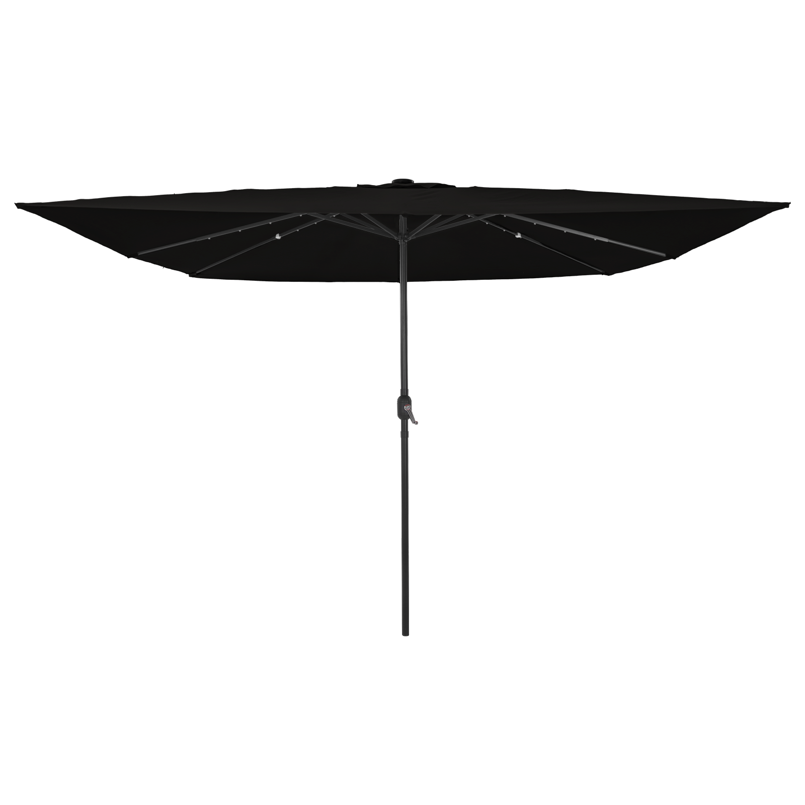 Fyrkantet Hageparasol Med Led Lys 295X245 Cm Svart