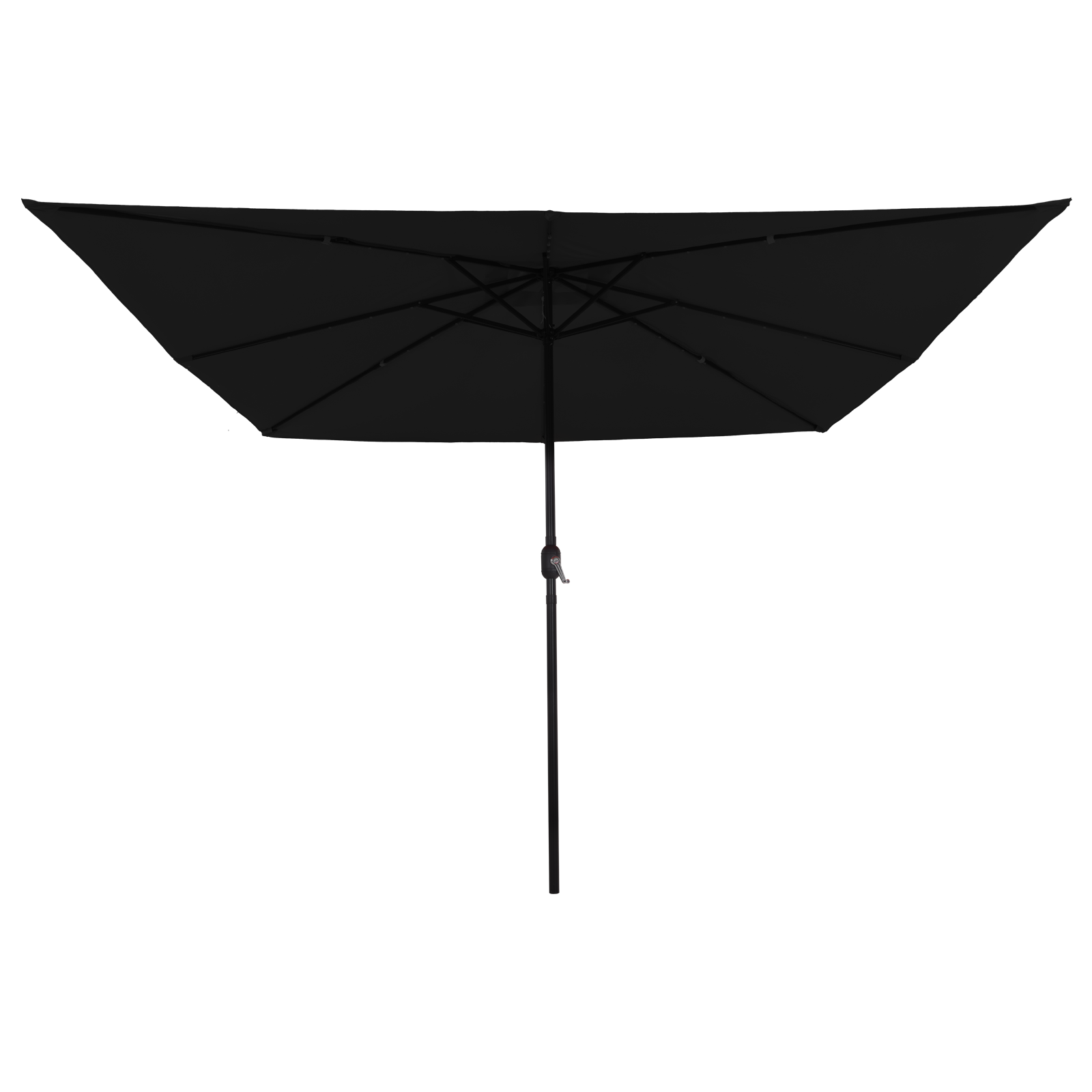Fyrkantet Hageparasol Med Led Lys 295X245 Cm Svart