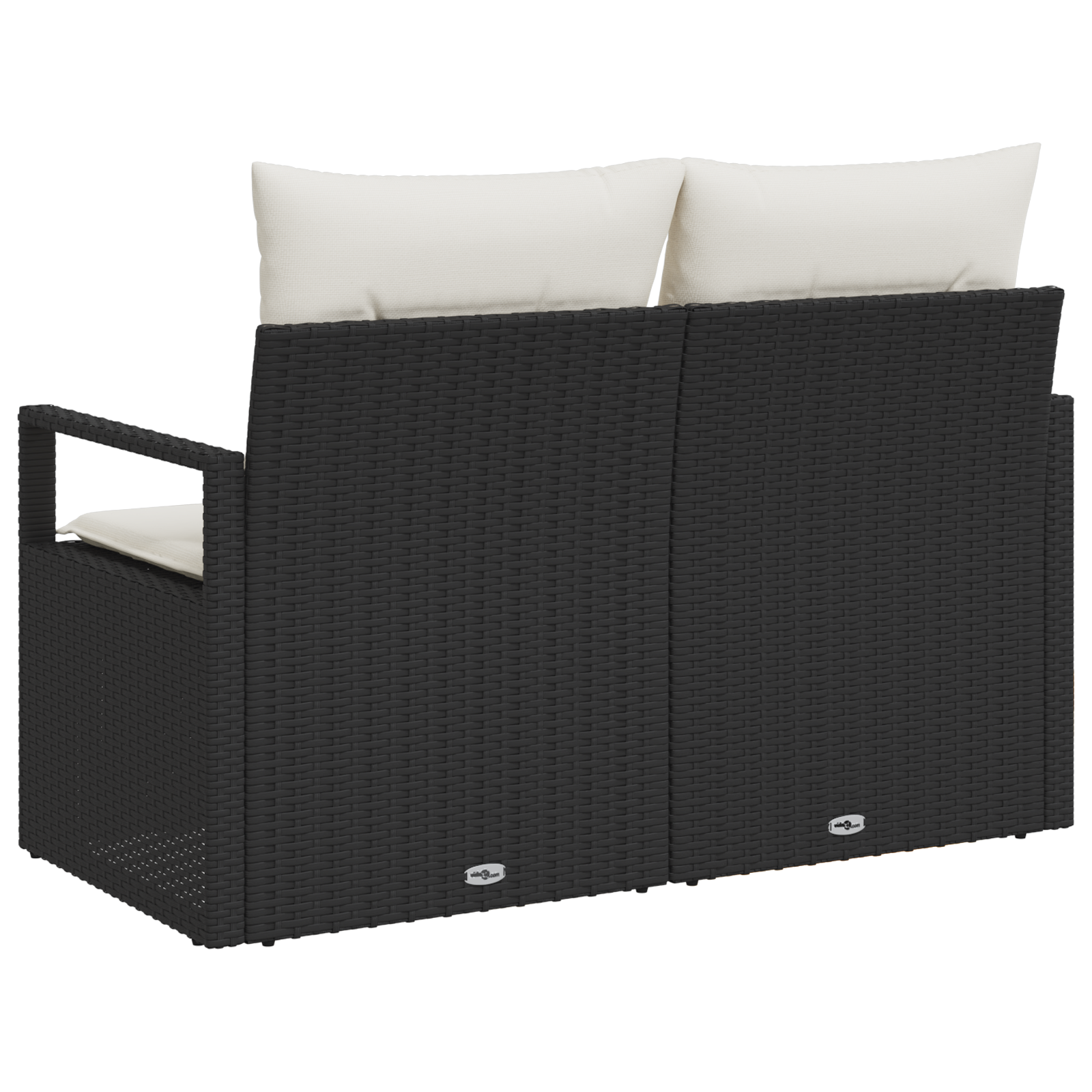 2-Seter Hage Sofa Med Puter Svart Poly Ratt