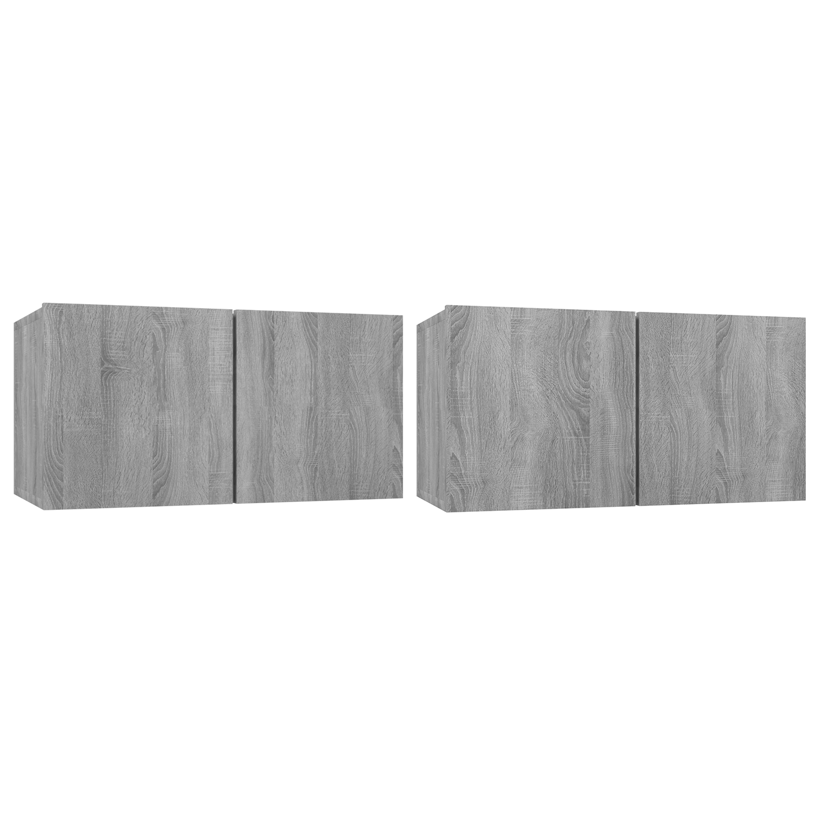 Hengende Tv-Benker Grå Sonoma 2 Stk 60X30X30 Cm Konstruert Tre