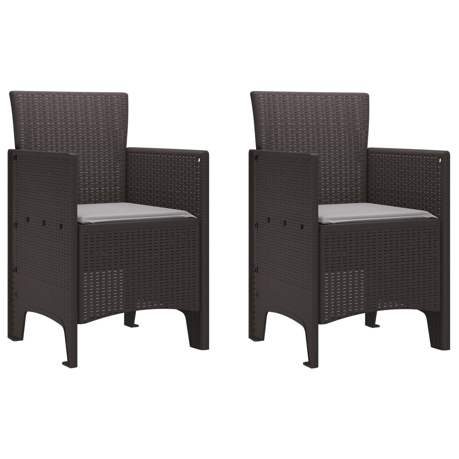 Hagemøbler Med Puter 2 Stk Brun Poly Rattan