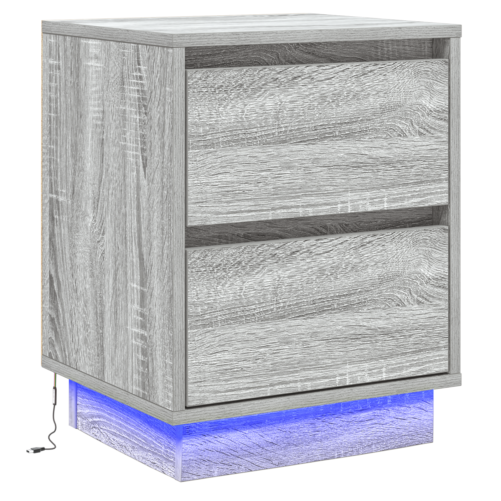 Soveromskap Med Led-Lamper Grå Sonoma 39X34,5X50 Cm