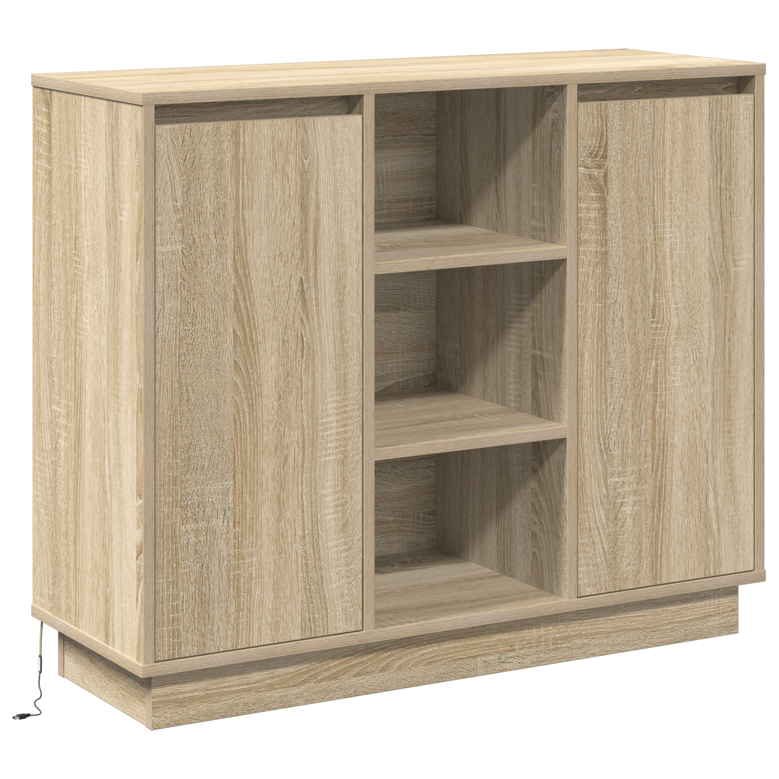 Sengbord Med Led Sonoma Eik 90X32X75 Cm Konstruert Tre
