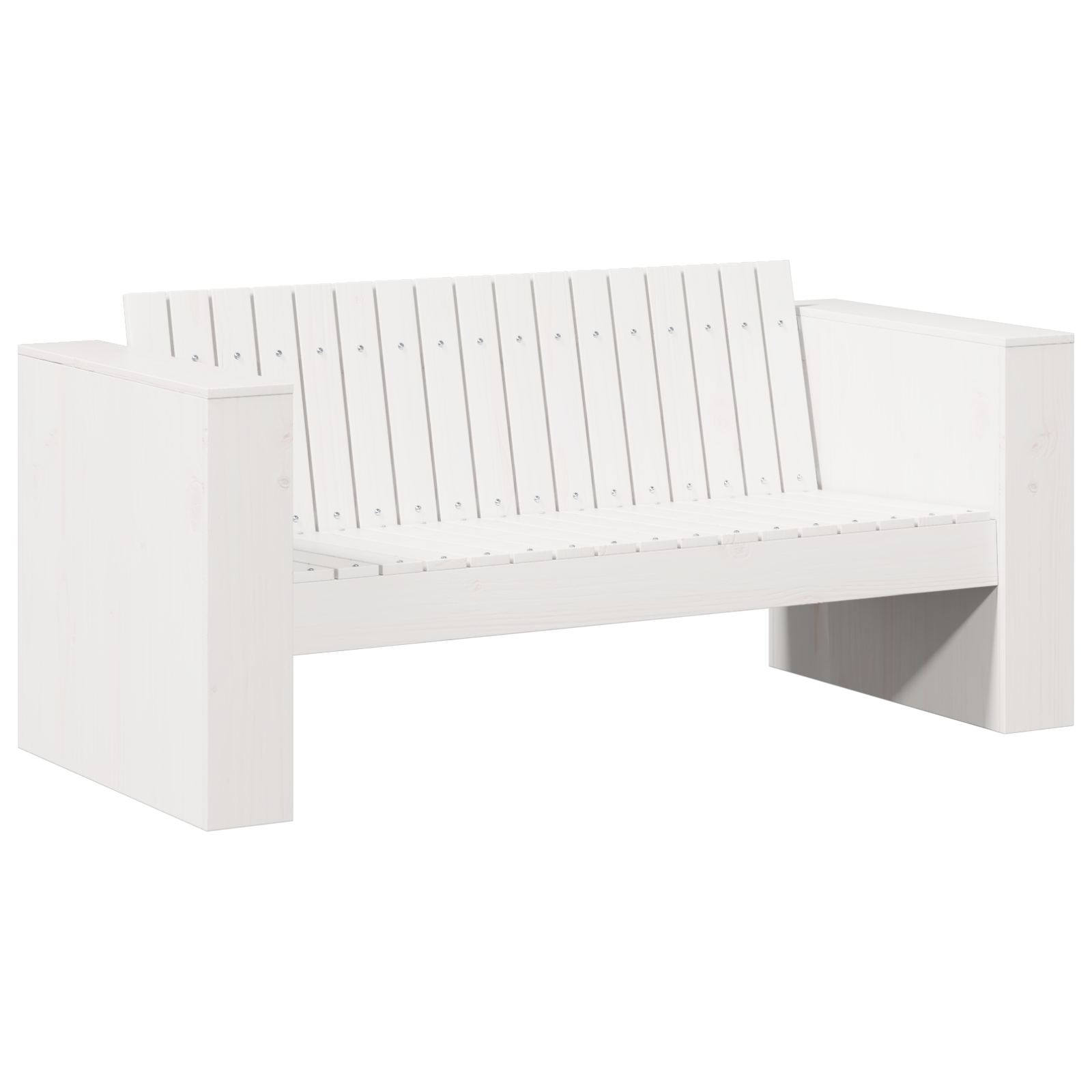 Hagesofa 2-Seter 134X60X62 Cm Hvit Massivt Tre Furu