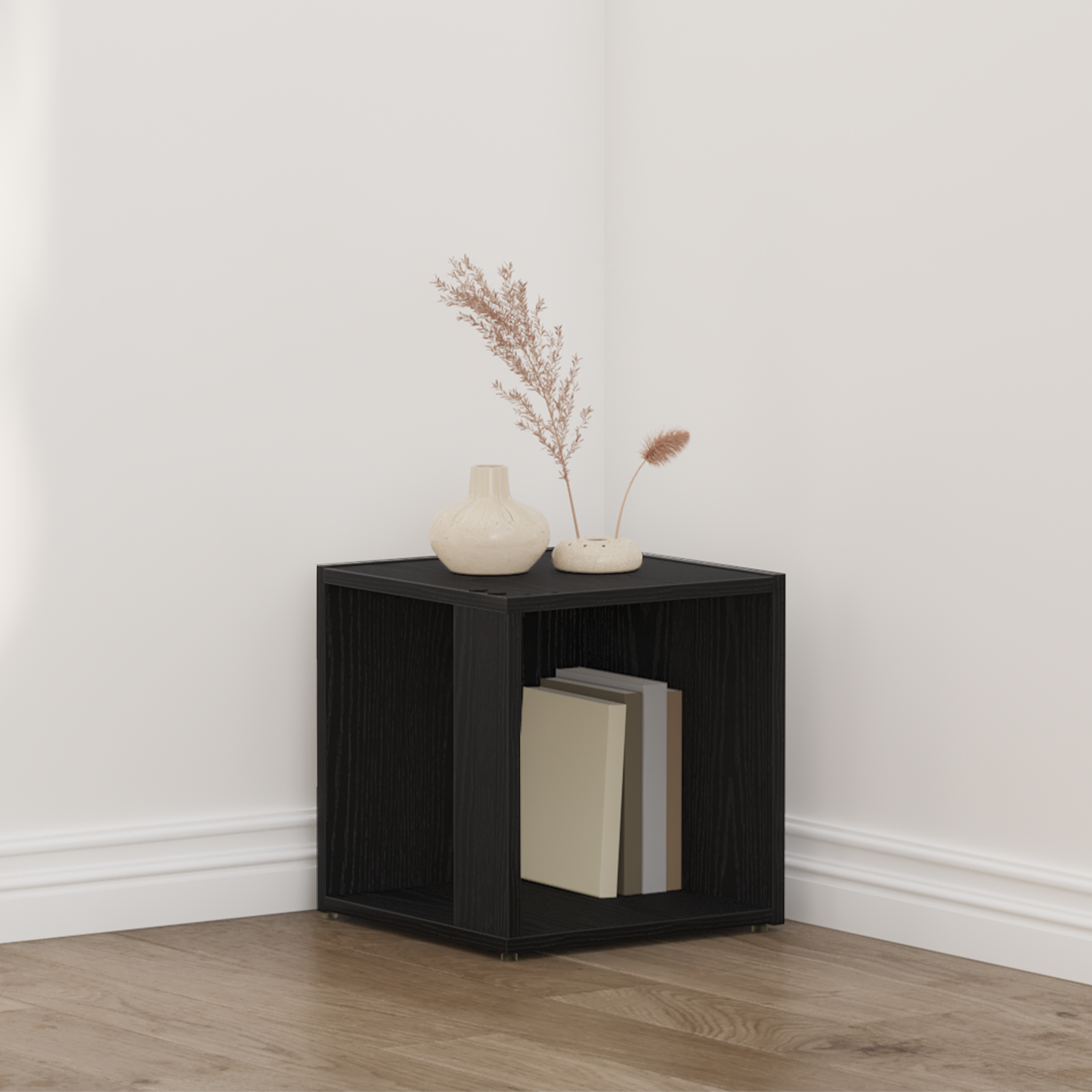 Sidebord Svart Eik 33X33X34,5 Cm Konstruert Tre