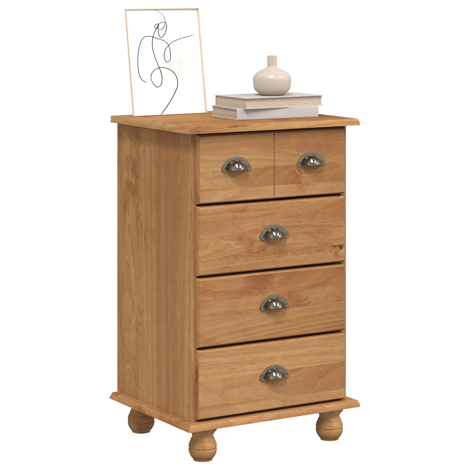 Kommode 'Askim'honningbrun 45.8X40X79 Cm Solid Tre Furu