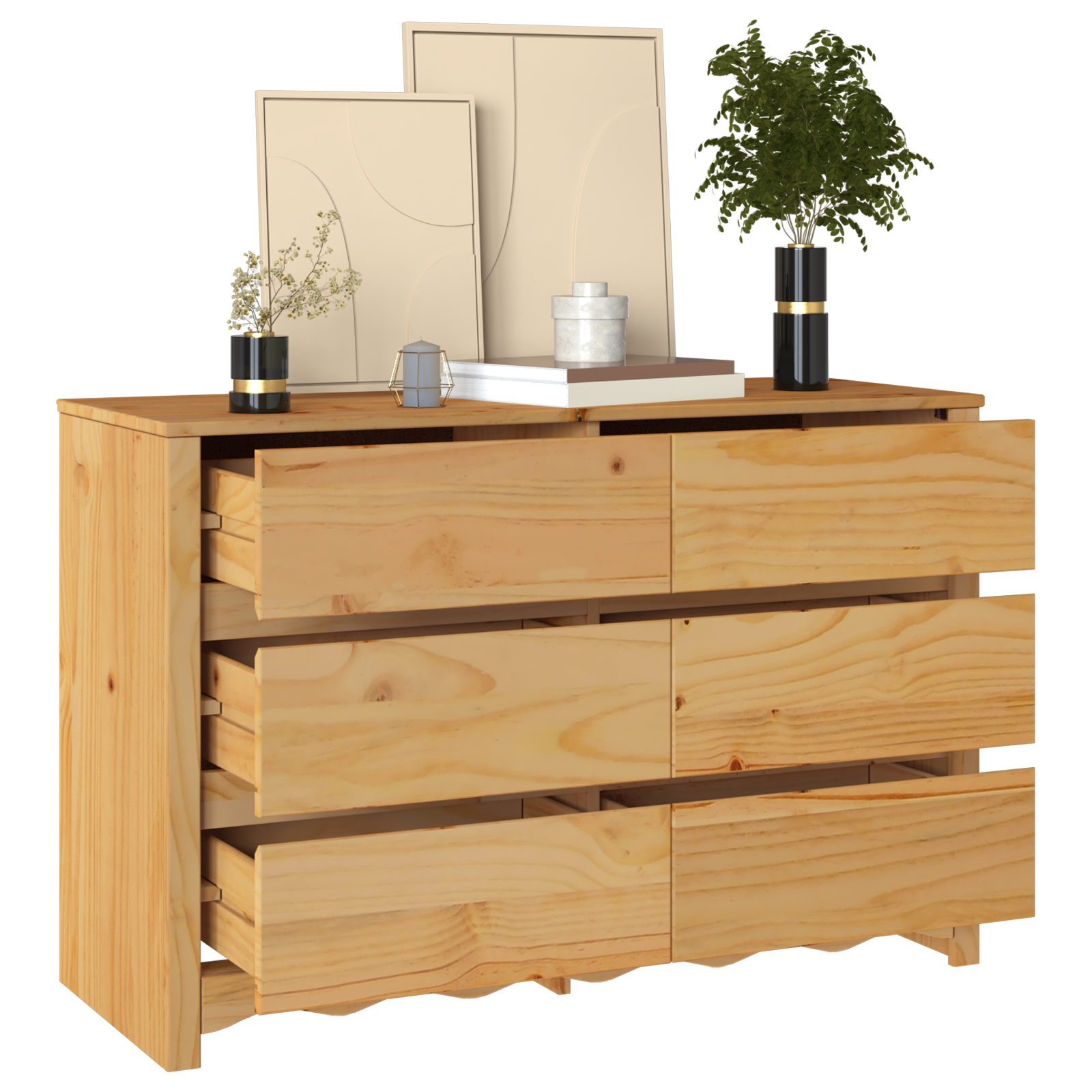 Kommode "Drammen" 111X43X73,5 Cm Massivt Furutre