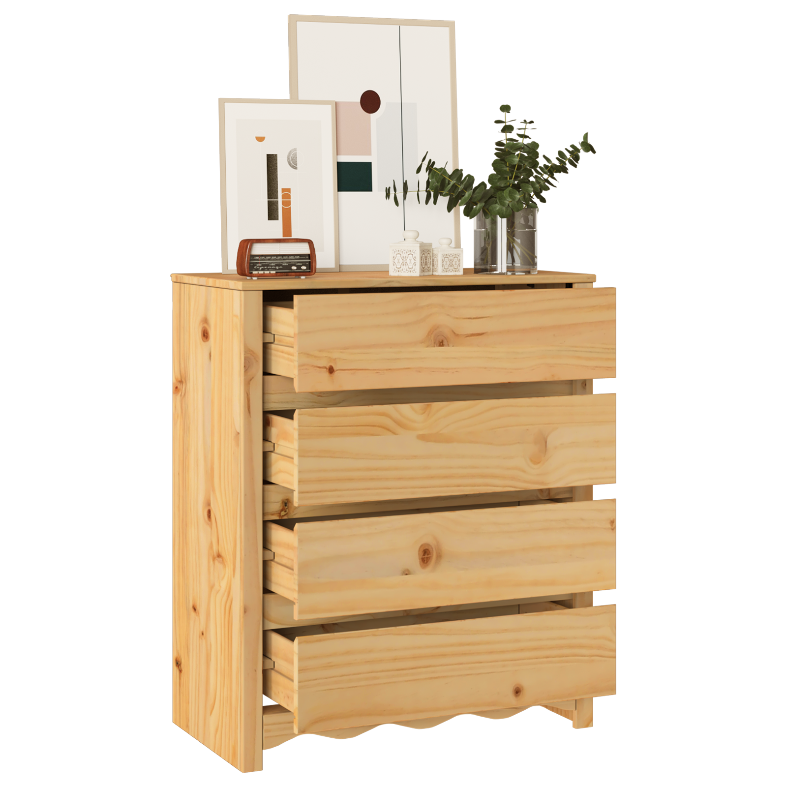Kommode "Drammen" 76,5X40X91 Cm Solid Tre Furu