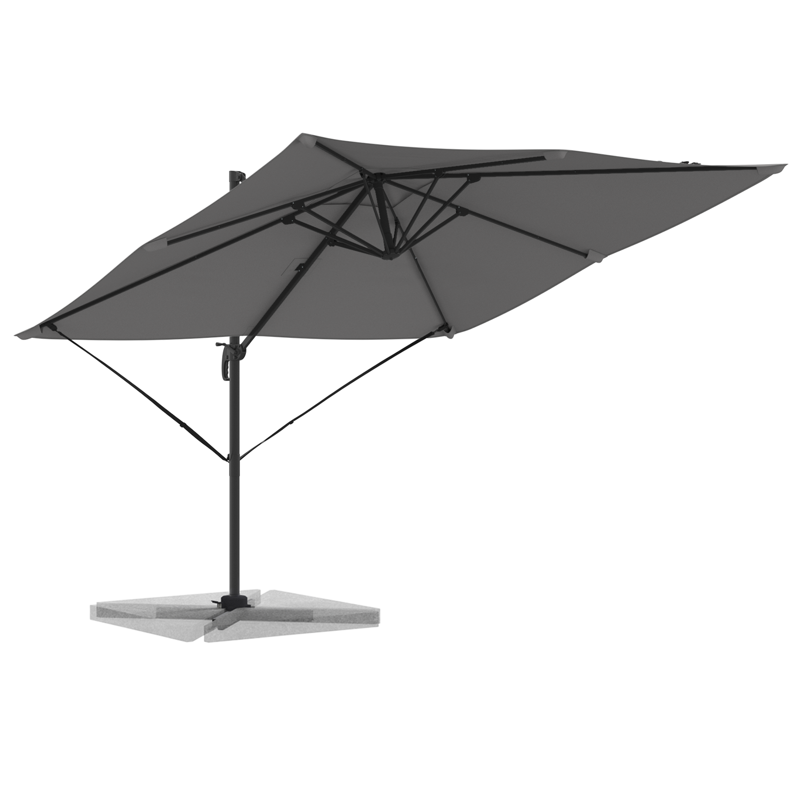 Cantilever Roma Parasol Antrasitt 286X285X265 Cm Aluminium