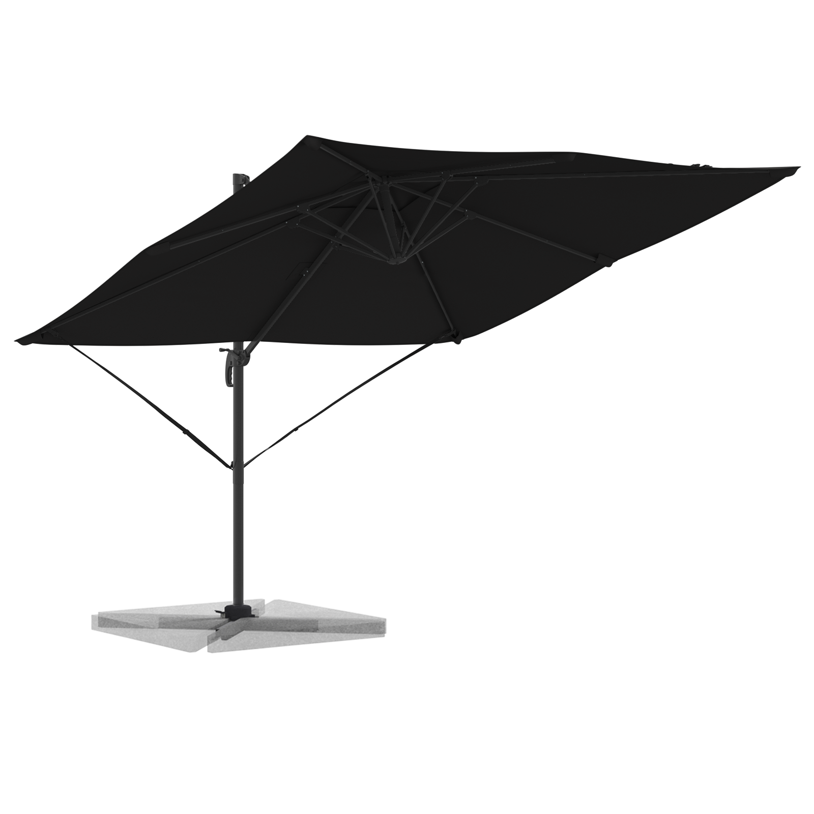 Cantilever Roma Parasoll Svart 286X285X265 Cm Aluminium