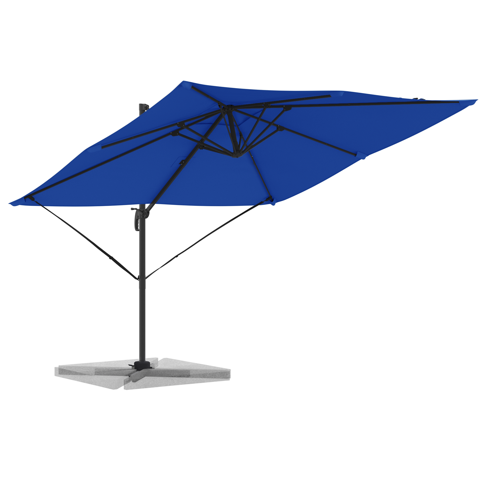Terrasseparasol Azurblå Aluminium, Polyester 3M