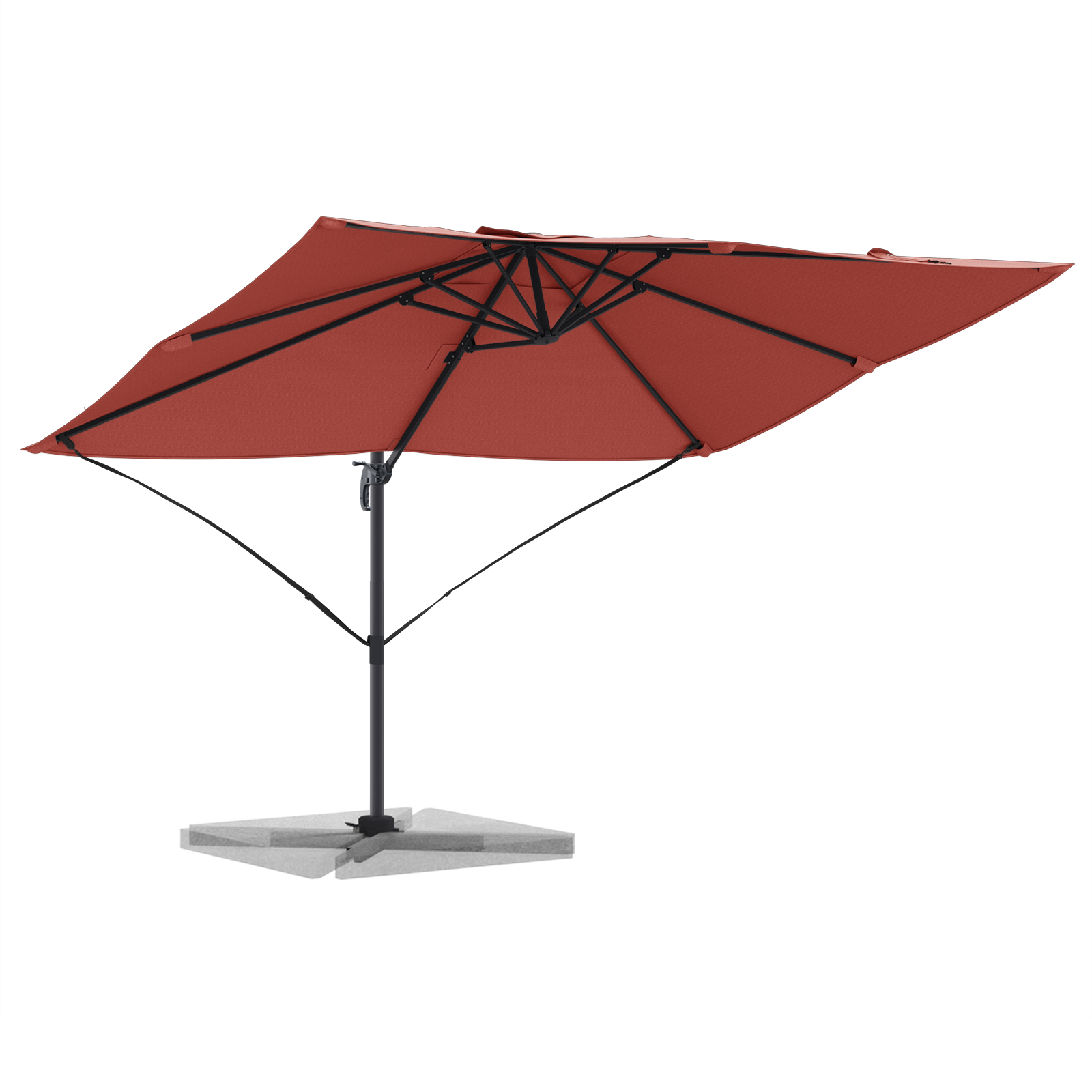 Cantilever Parasoll Terracotta Polyester, Stål Stor