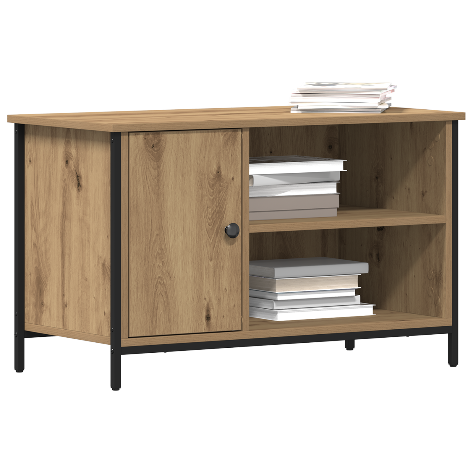 Tv-Hylle Artisan Eik 80X40X50 Cm Konstruert Tre Og Stål