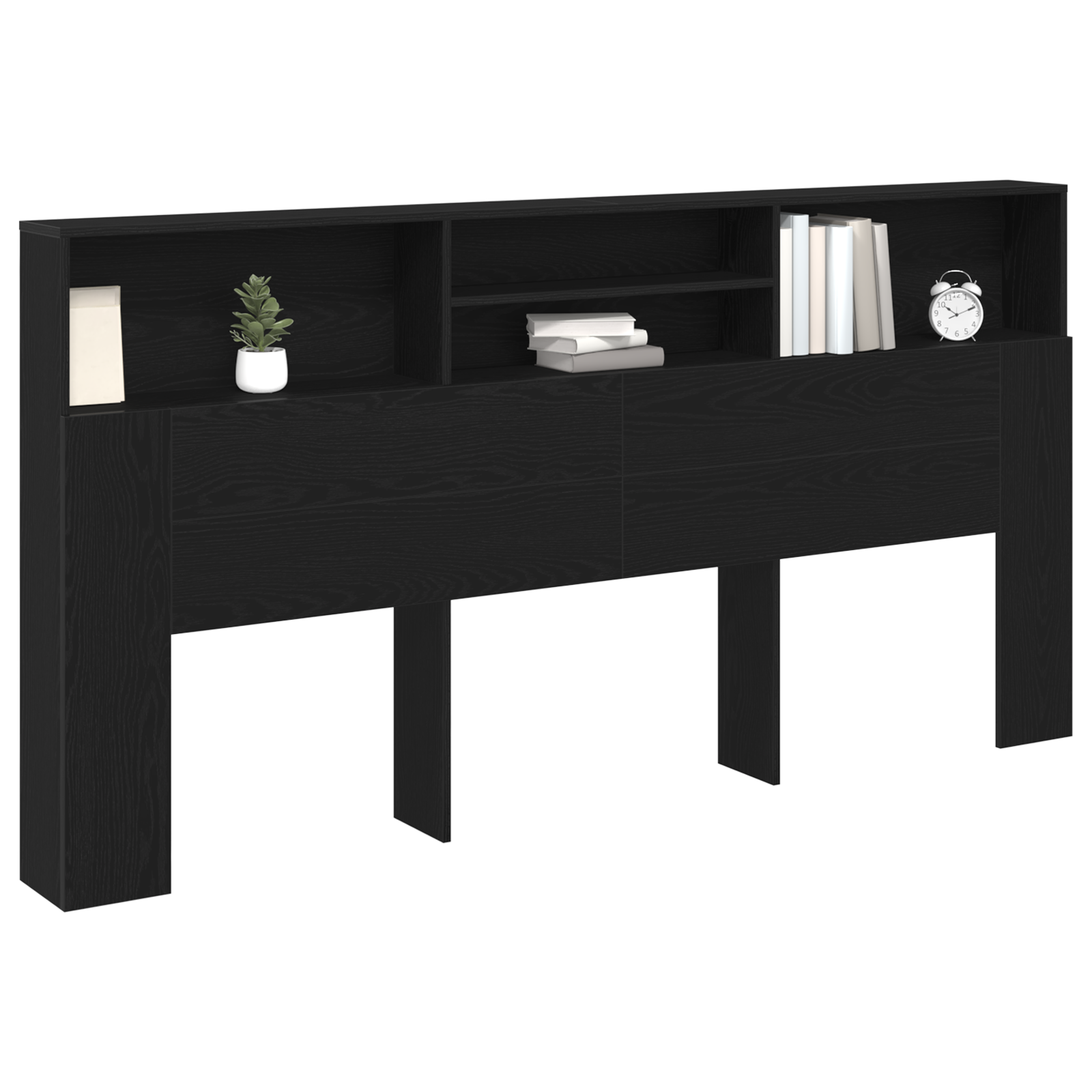 Black Oak Hodegavlskap, 200X19X103.5 Cm, Konstruert Tre