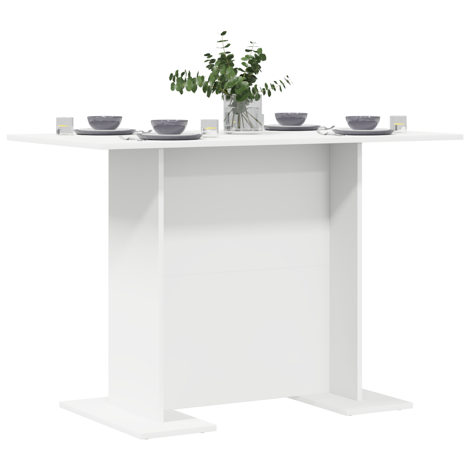 Spisebord Hvit 110X60X75 Cm Konstruert Tre