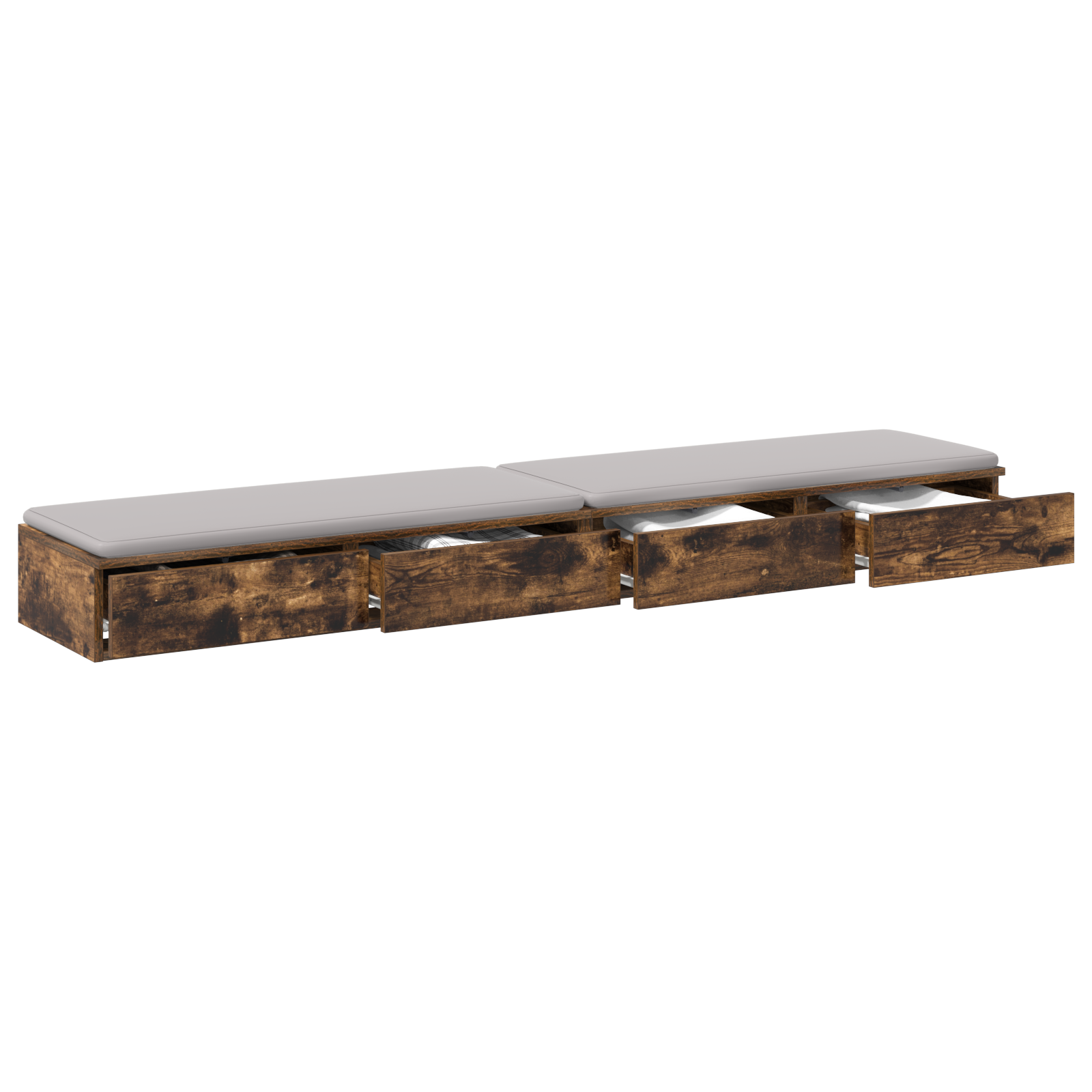 Bedskuffer Røkt Eik 200X36,5X16,5 Cm Lagerentert Tre