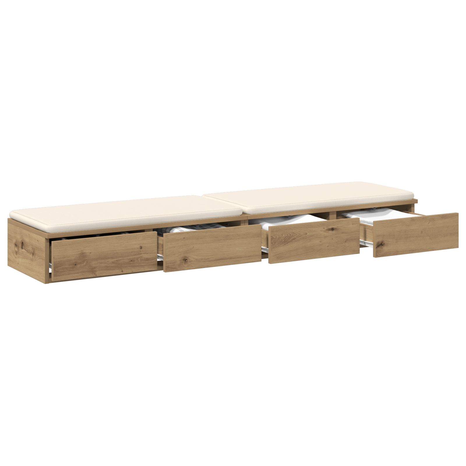 Seng Skuffer Håndverker Eik 140X36,5X16,5 Cm Konstruert Tre