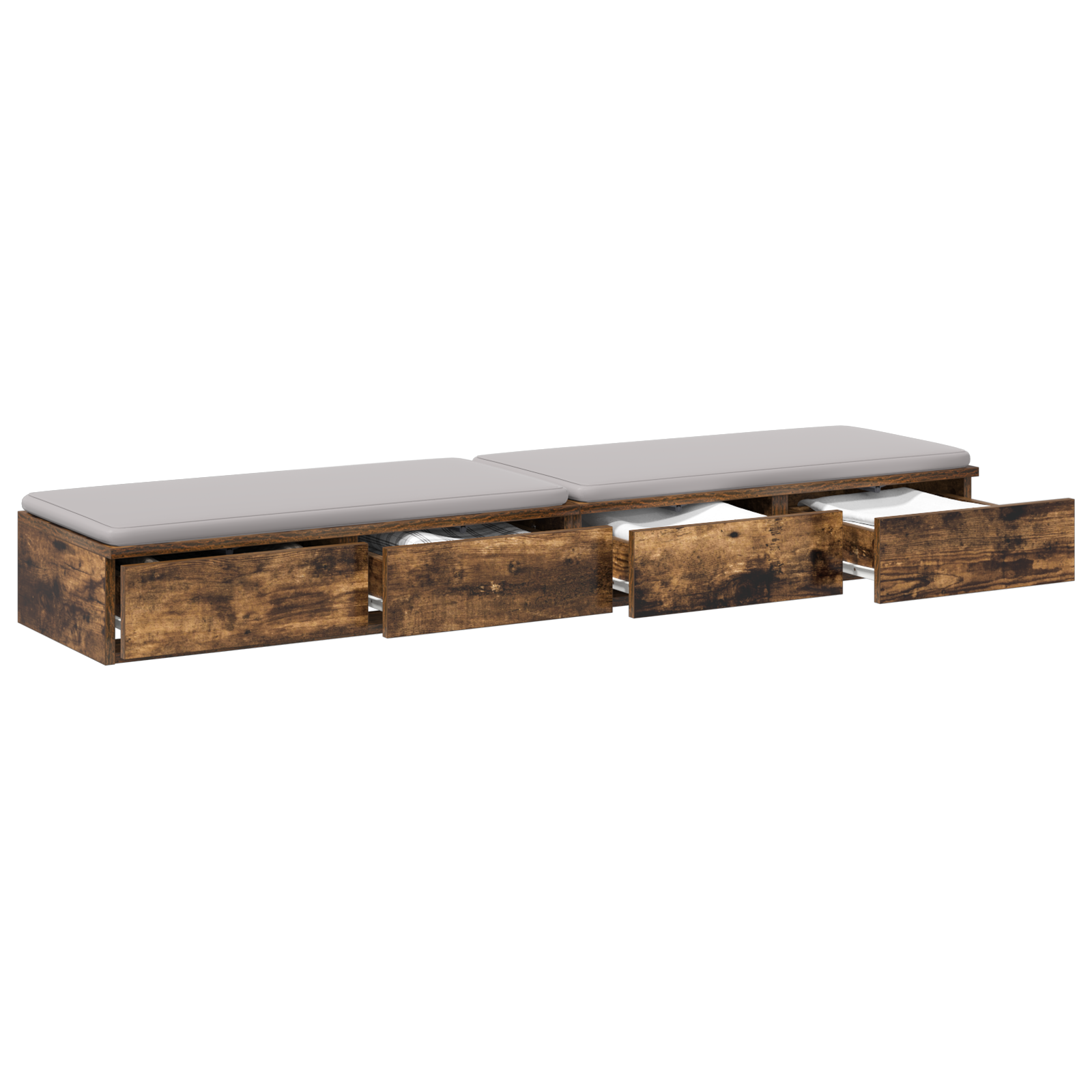 Bedskuffer Røkt Eik 160X36,5X16,5 Cm Konstruert Tre